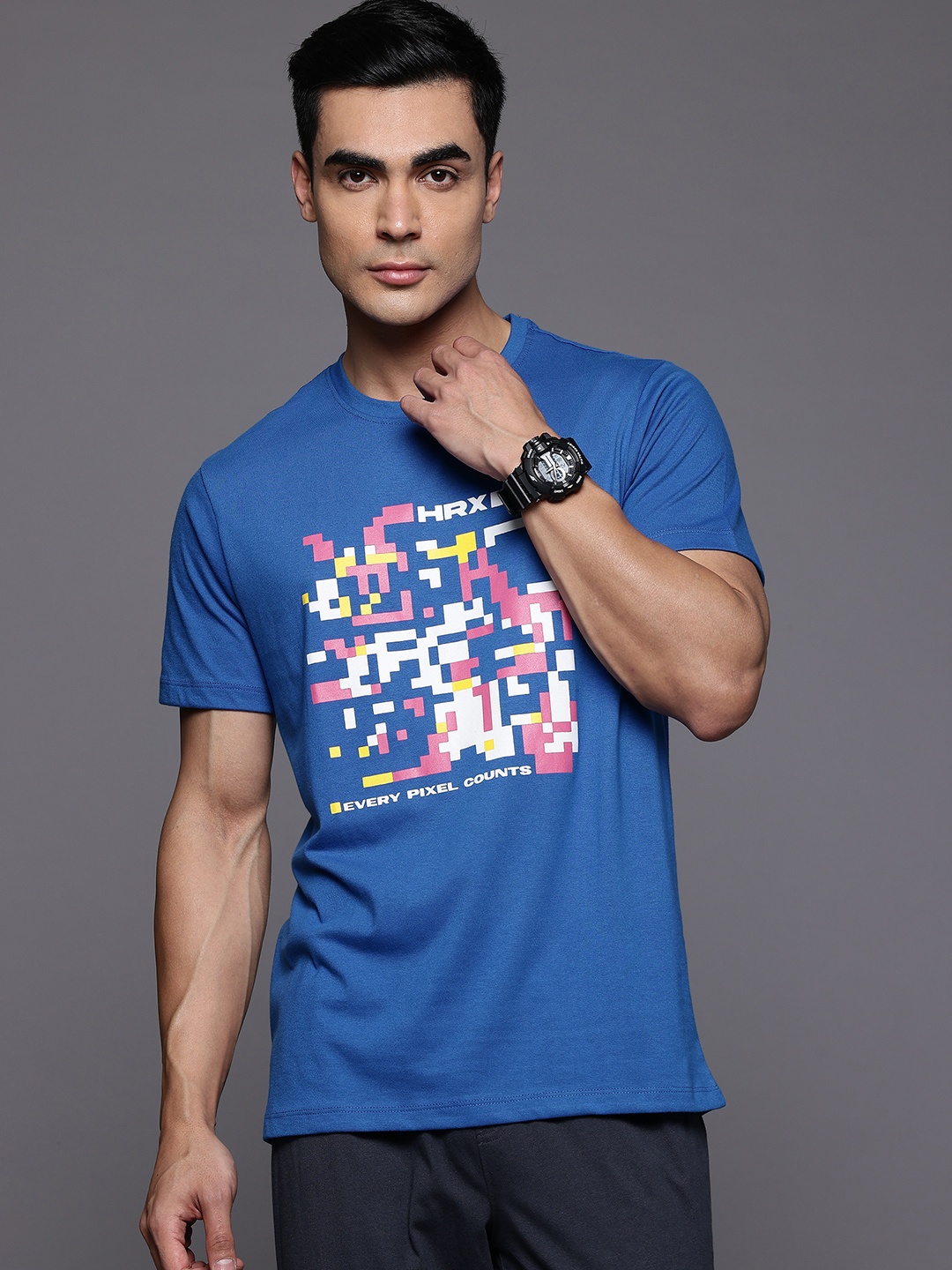 

HRX by Hrithik Roshan Printed Casual T-shirt, Blue
