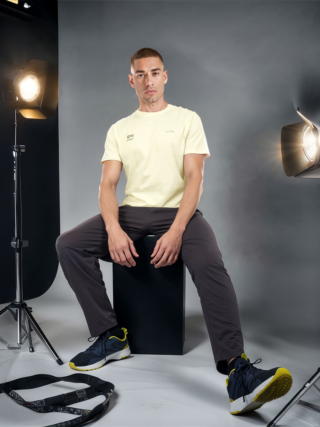 

HRX by Hrithik Roshan Pure Cotton Regular Fit Yoga T-Shirt, Cream