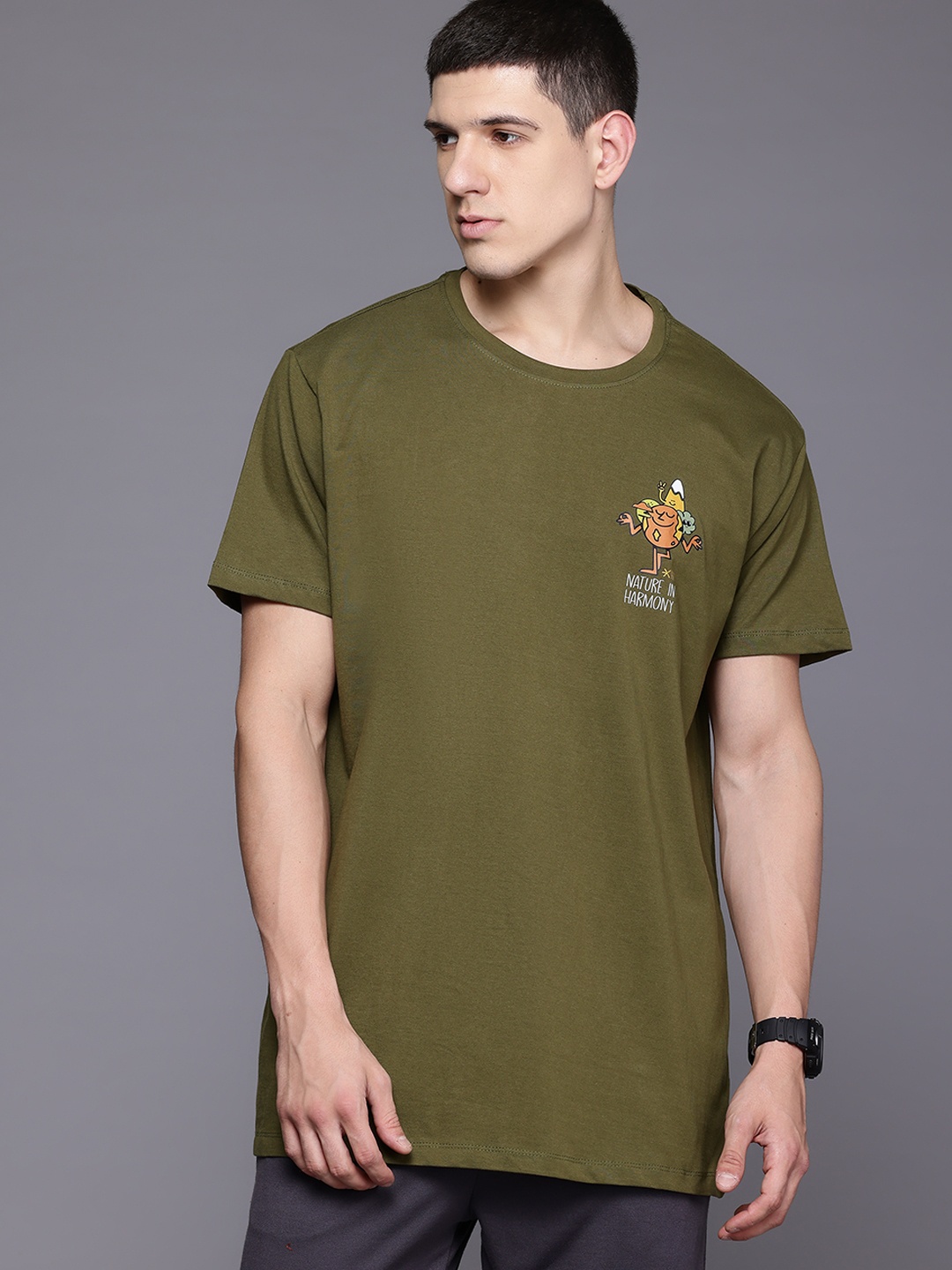 

HRX by Hrithik Roshan Pure Cotton Outdoor T-shirt, Olive