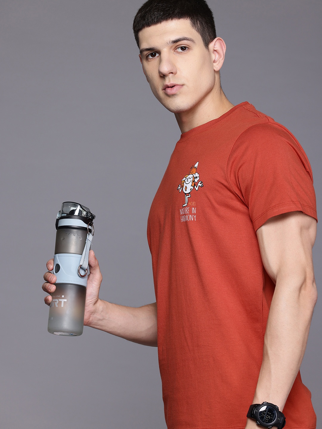 

HRX by Hrithik Roshan Pure Cotton Outdoor T-shirt, Coral