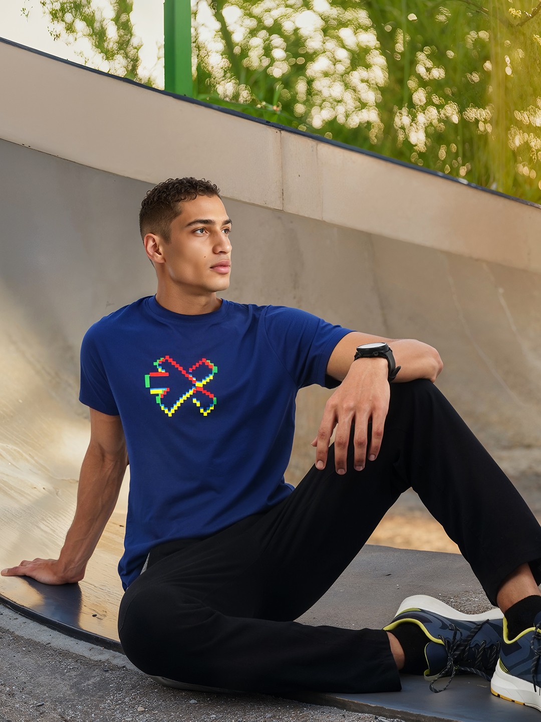

HRX by Hrithik Roshan Men Brand Logo Printed T-shirt, Navy blue