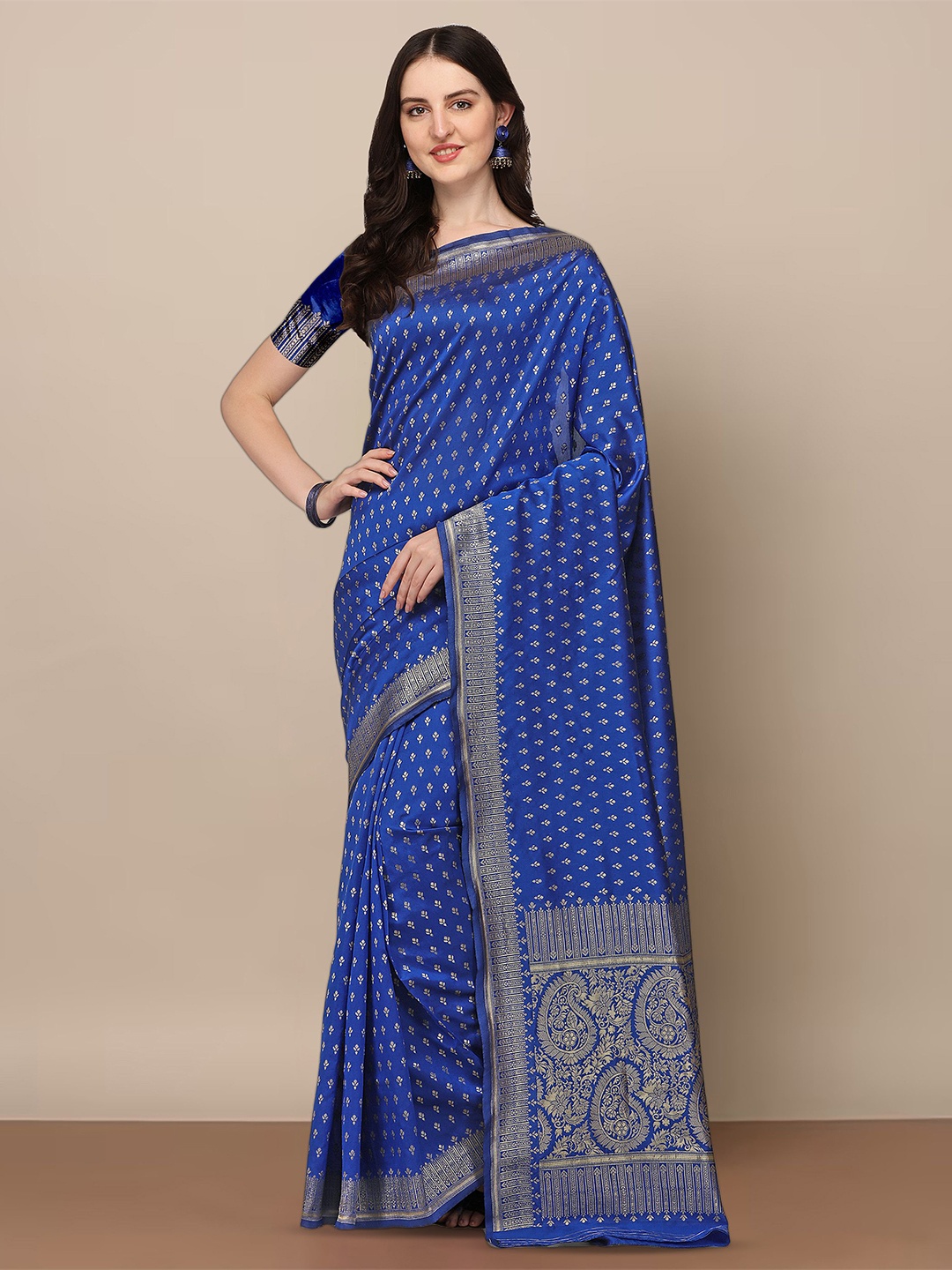 

Aldwych Woven Design Zari Banarasi Saree, Blue