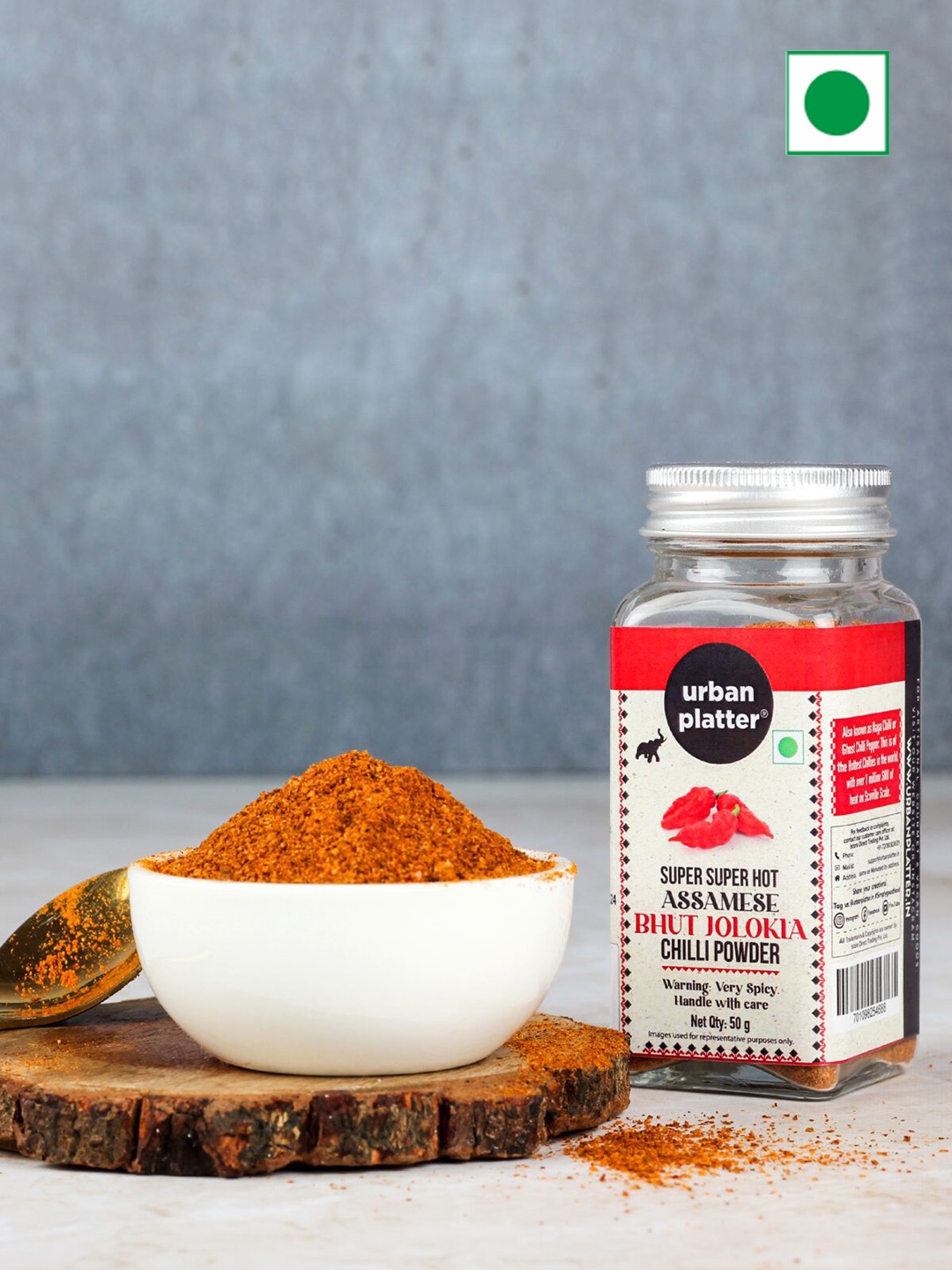 

URBAN PLATTER Assamese Bhut Jolokia chilli Powder-50g, Brown