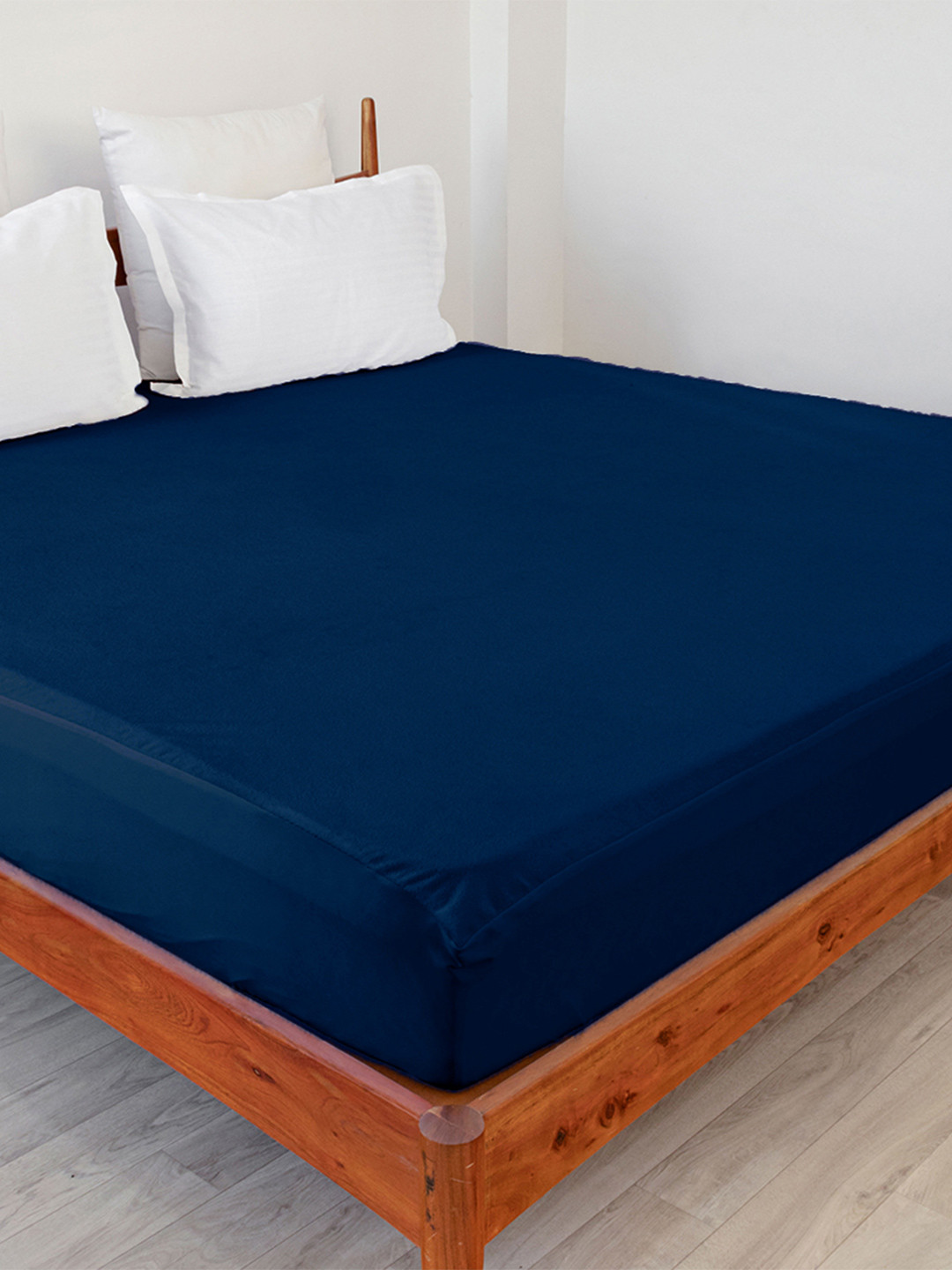 

HOMEMONDE Navy Blue Terry Water Resistant Single Mattress Protector