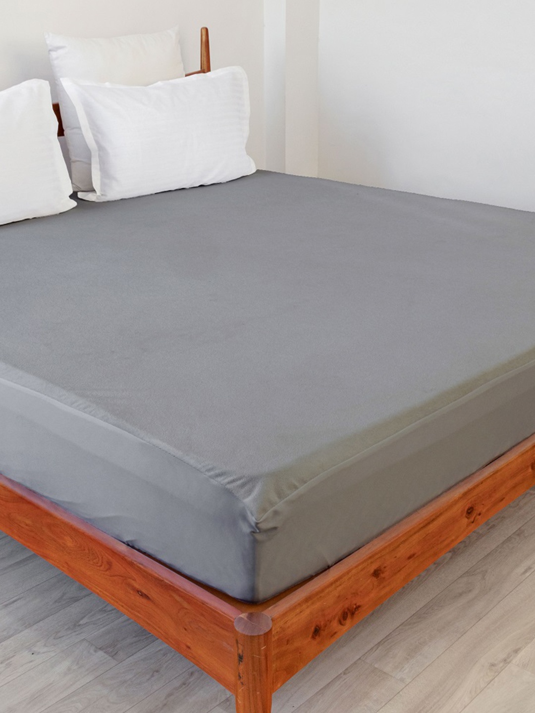 

HOMEMONDE Grey Terry Water Resistant Single Mattress Protector