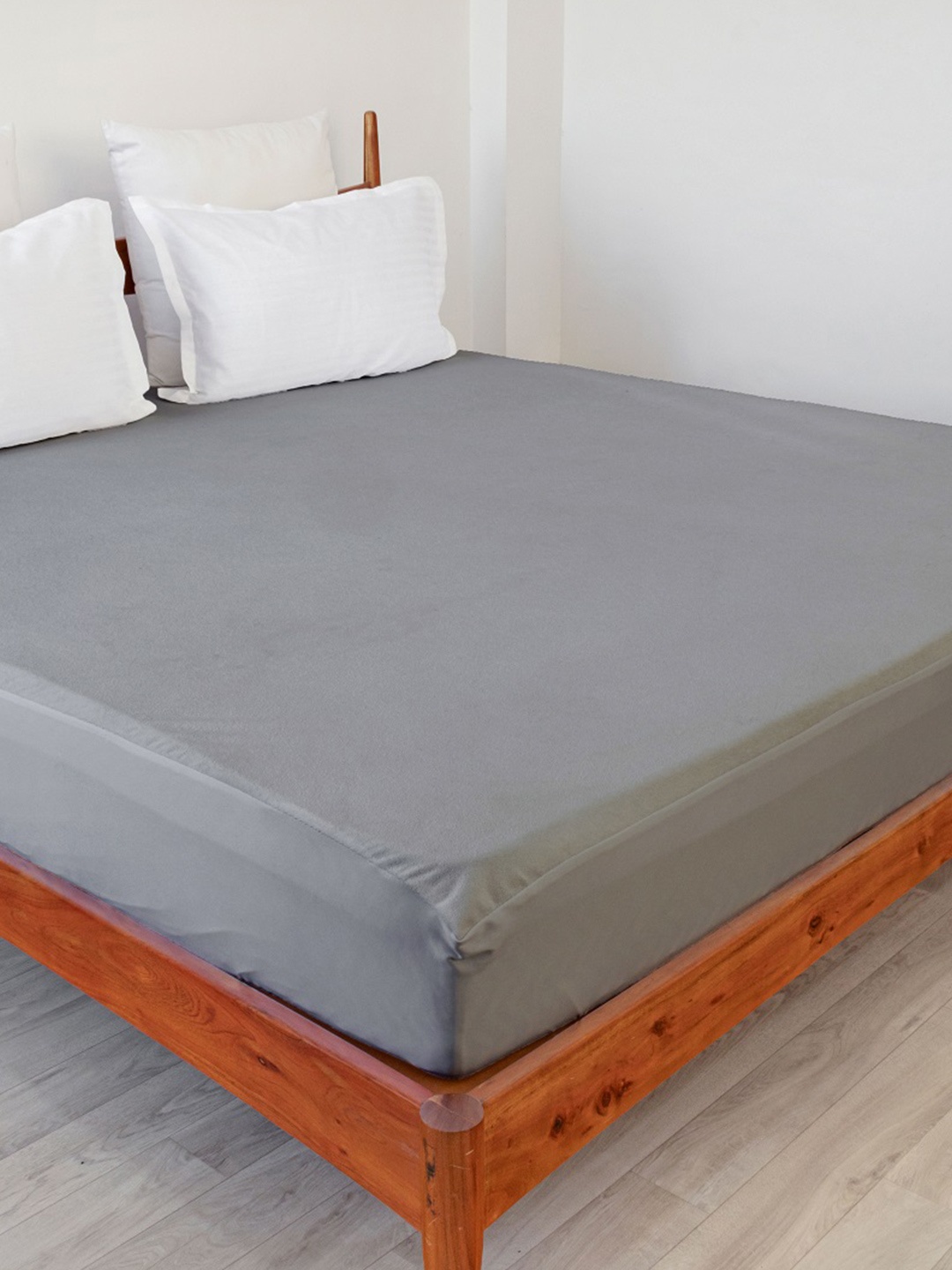 

HOMEMONDE Grey Terry Water Resistant Single Mattress Protector