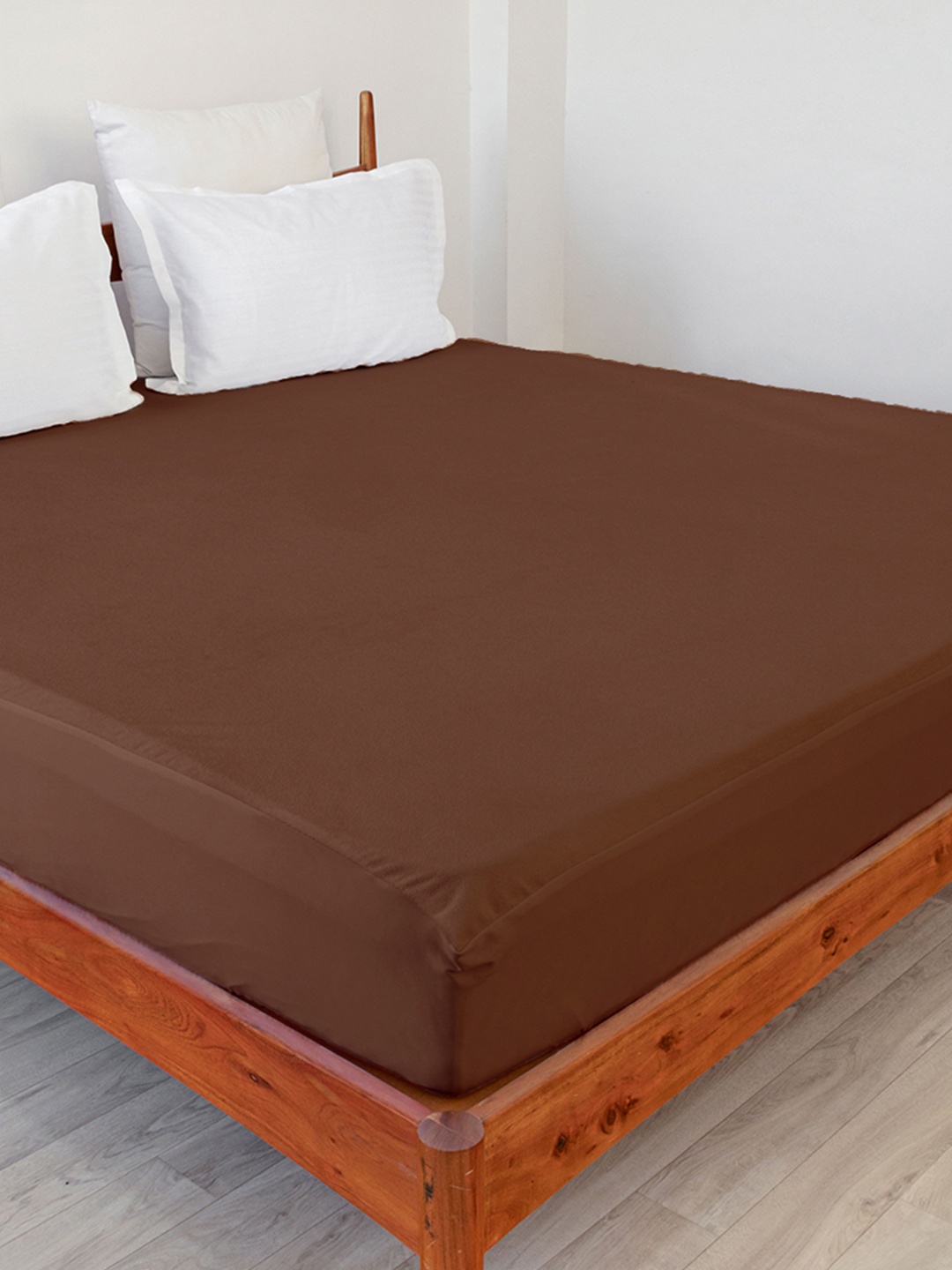 

HOMEMONDE Brown Terry Water Resistant Single Mattress Protector