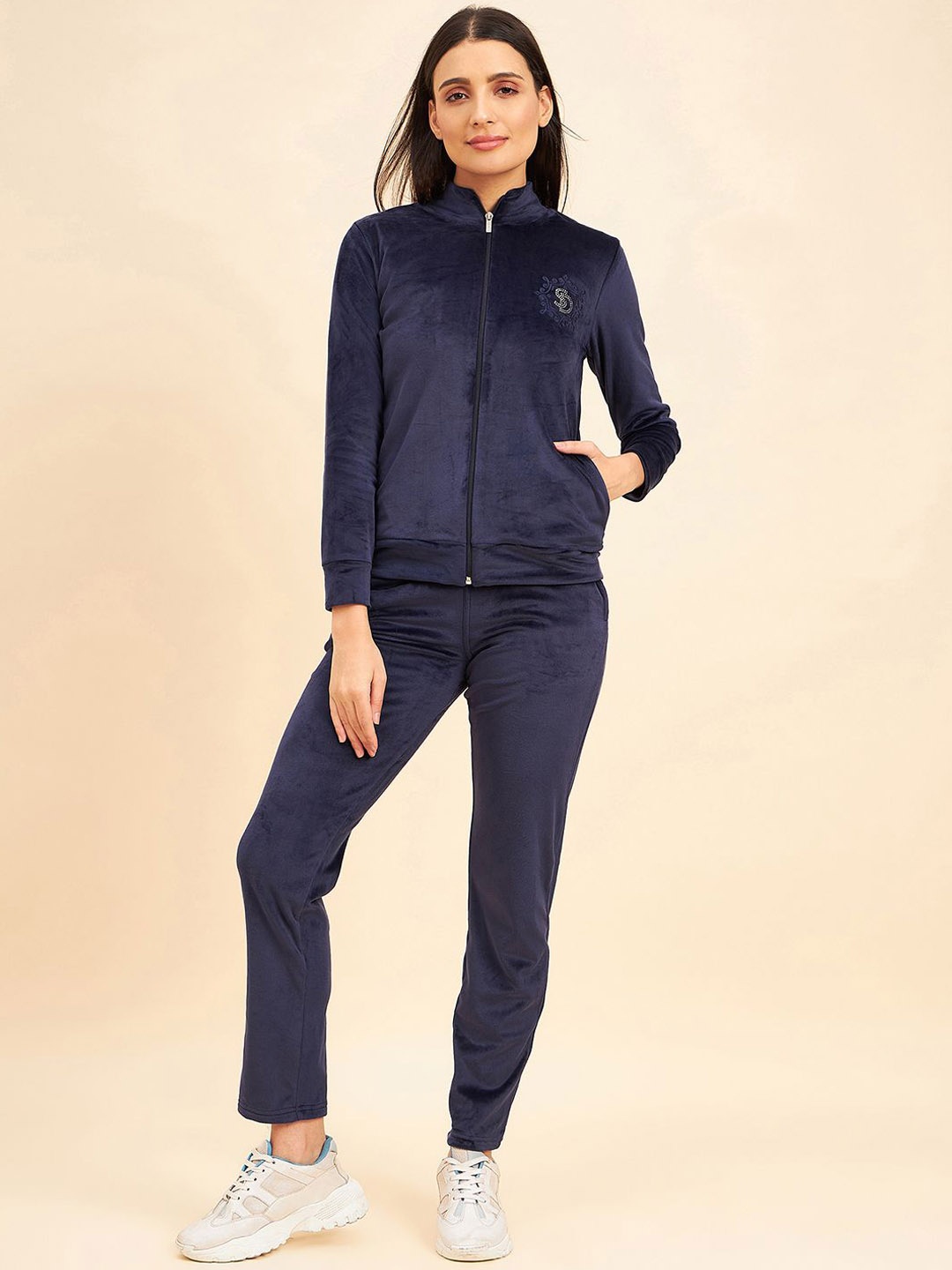 

Sweet Dreams Women Full Zipper Tracksuits, Navy blue