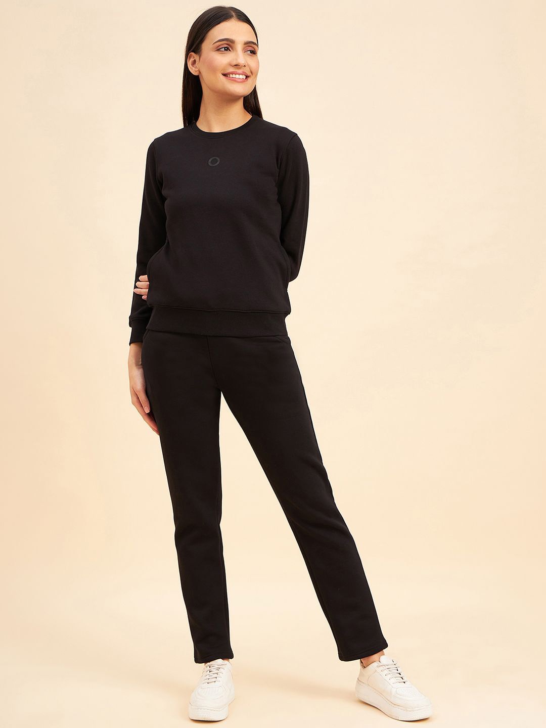 

Sweet Dreams Round Neck Tracksuits, Black
