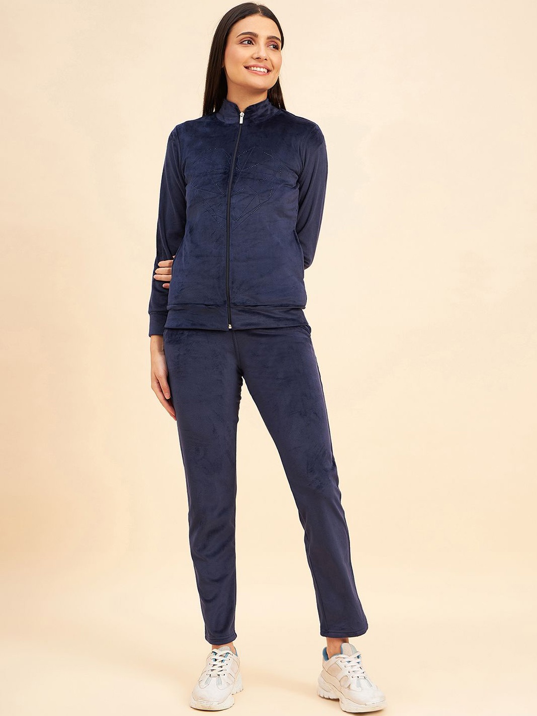 

Sweet Dreams Women Full Zipper Tracksuits, Navy blue