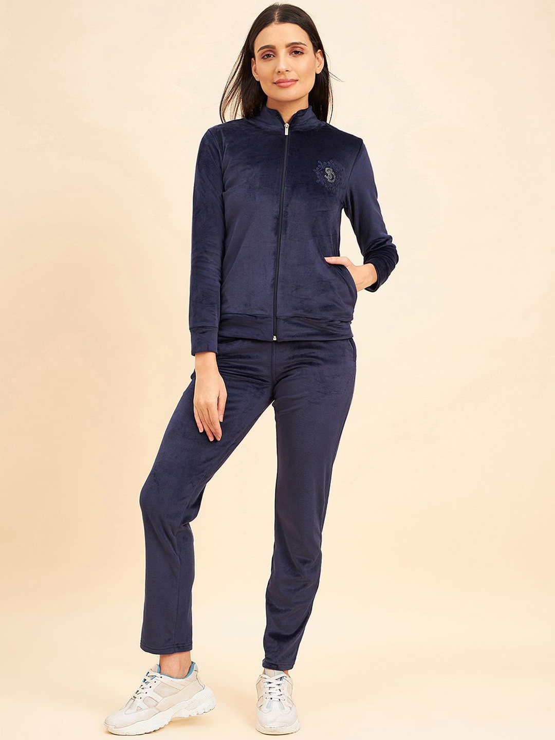 

Sweet Dreams Women Full Zipper Tracksuits, Navy blue