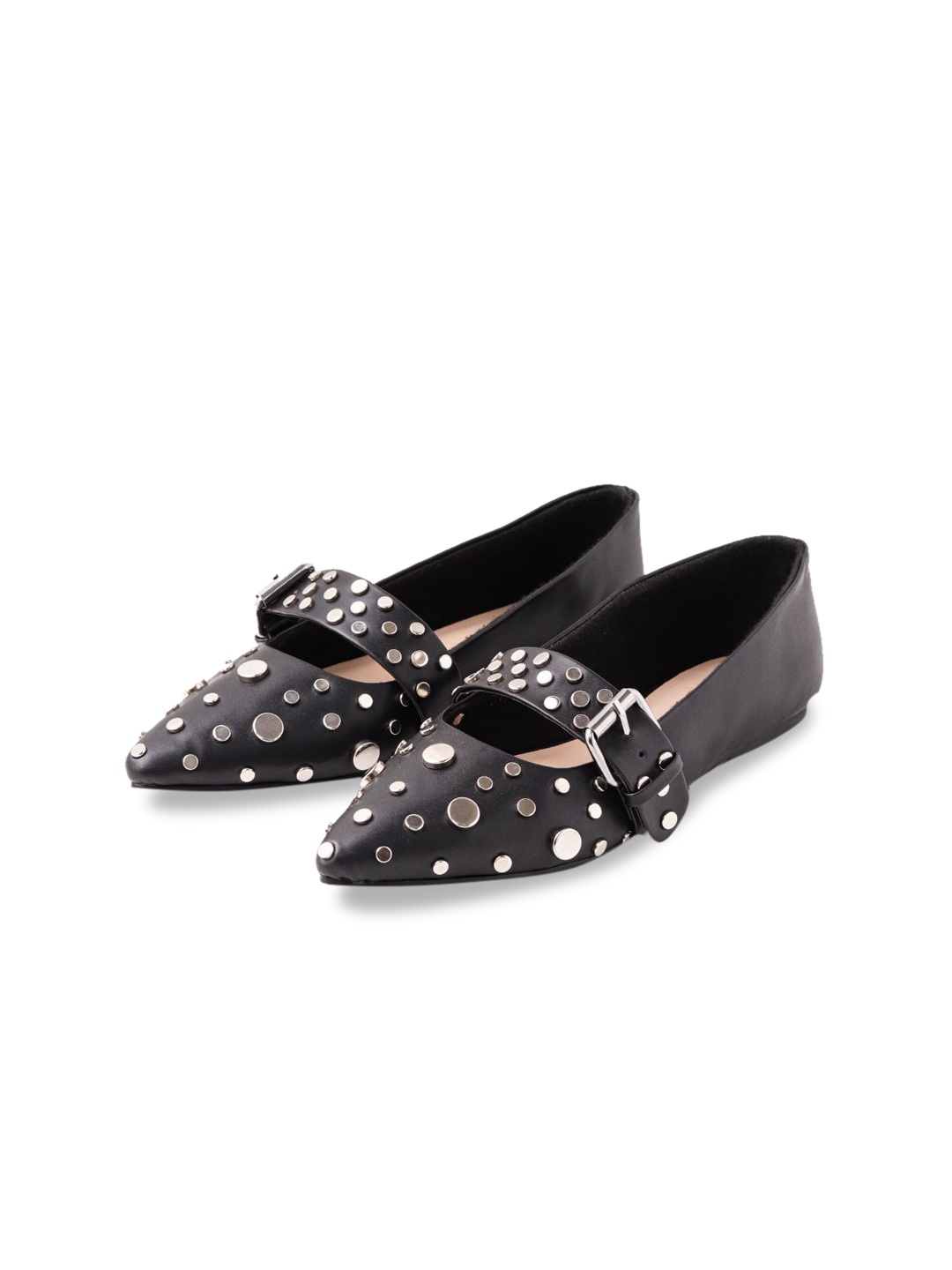 

RIVR Women Ballerinas Flats With Western - Embellished, Black