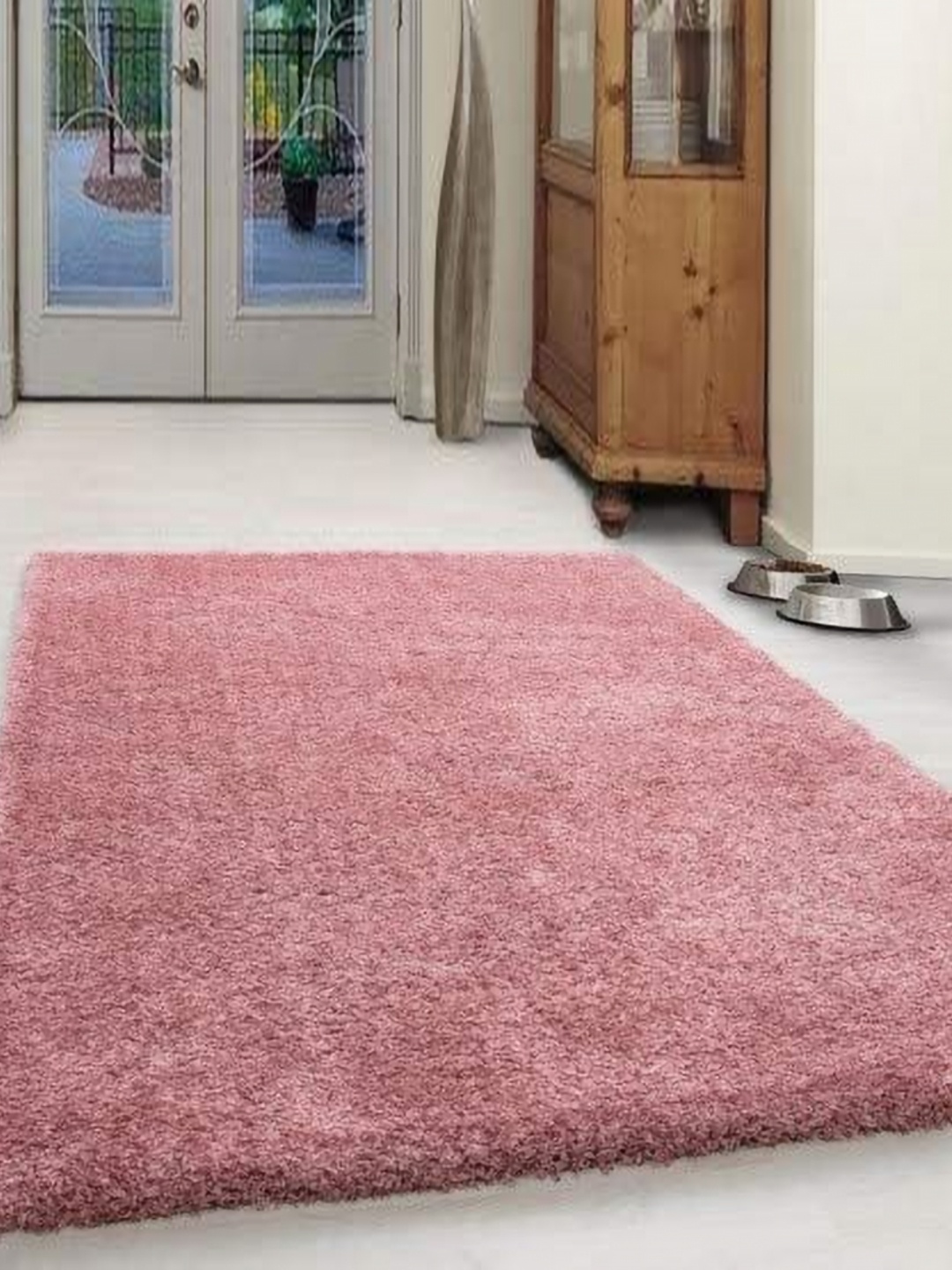 

IMRA CARPET Pink Floral Printed Woollen Carpet