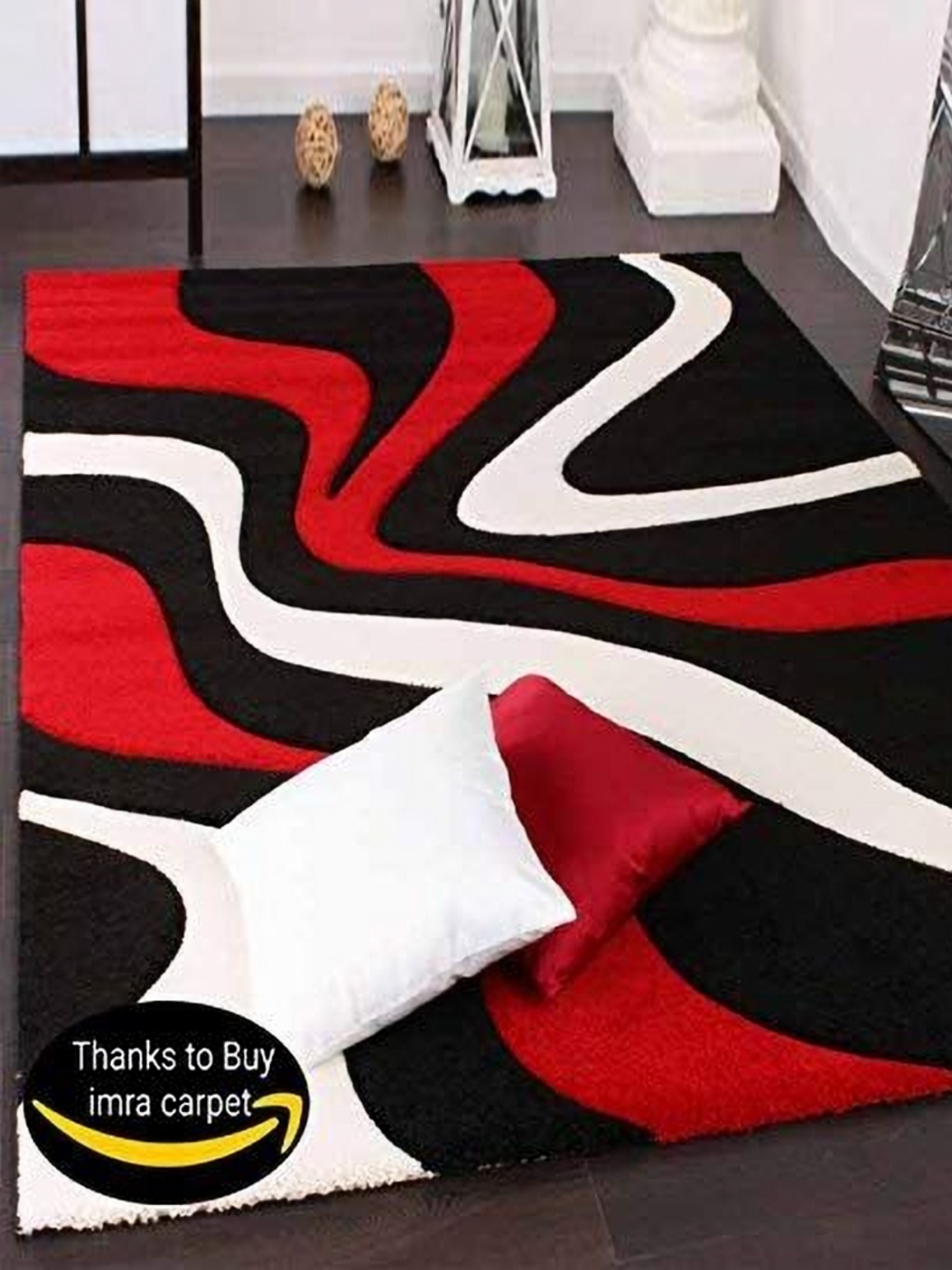 

IMRA CARPET Red Floral Hand-Tufted Woollen Carpet