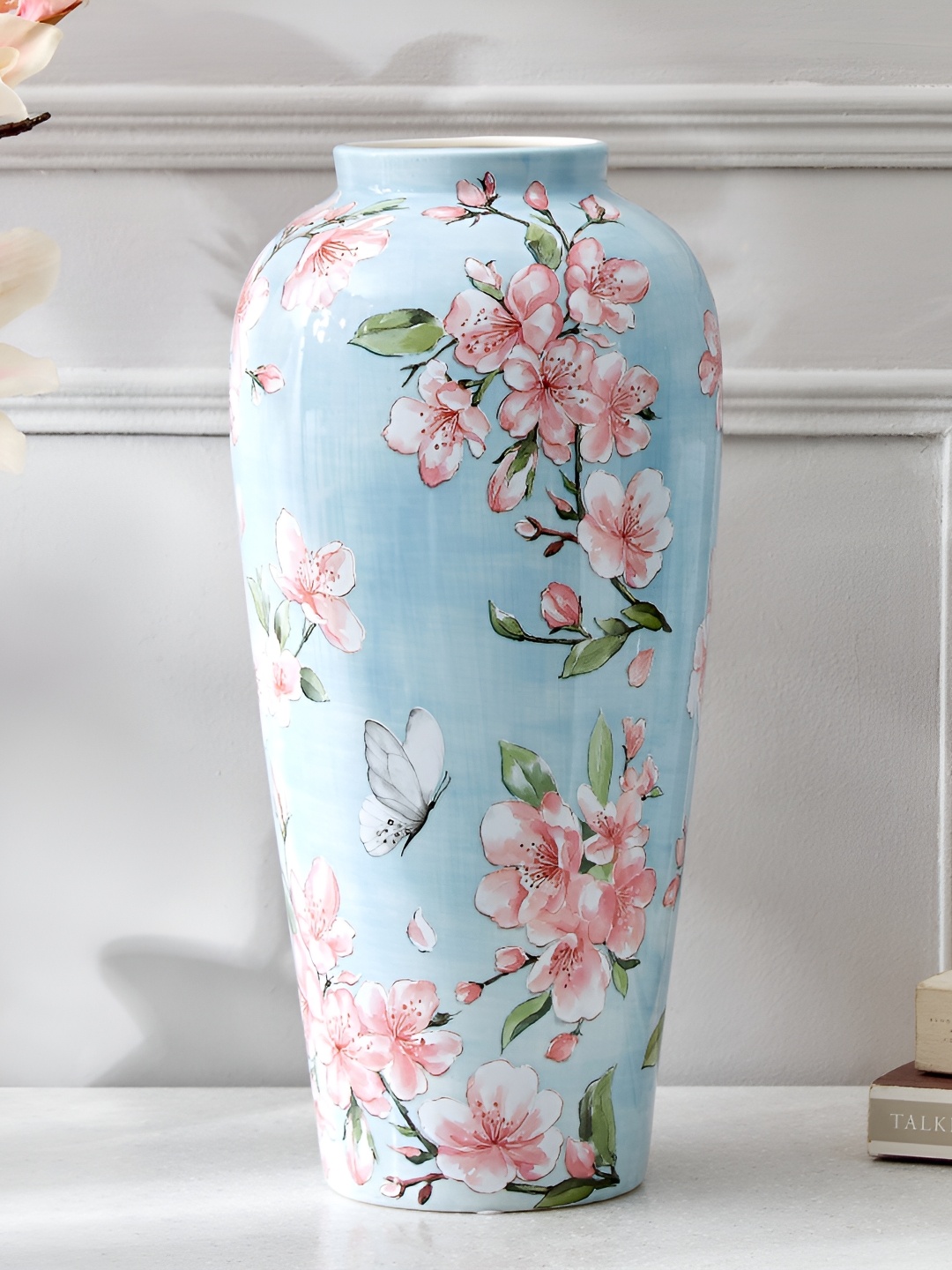 

Home Centre Splendid Blue & Pink Printed Ceramic Vase