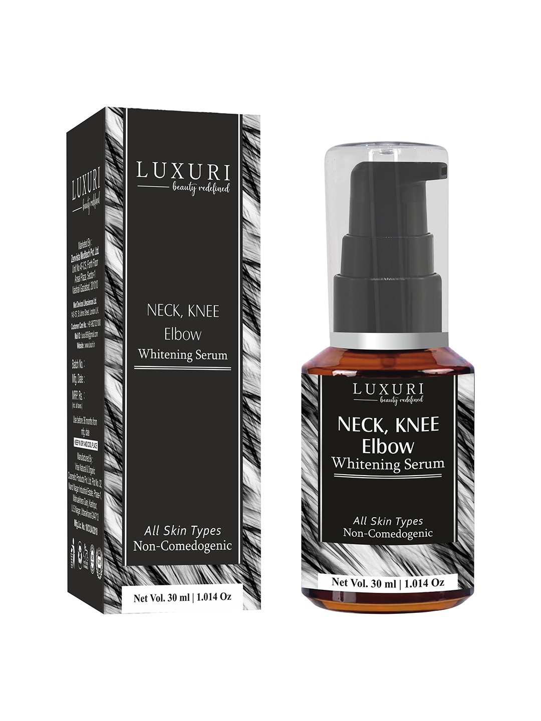 

Luxuri Neck Knee & Elbow Whitening Serum With Vitamin- C - 30ml, Black