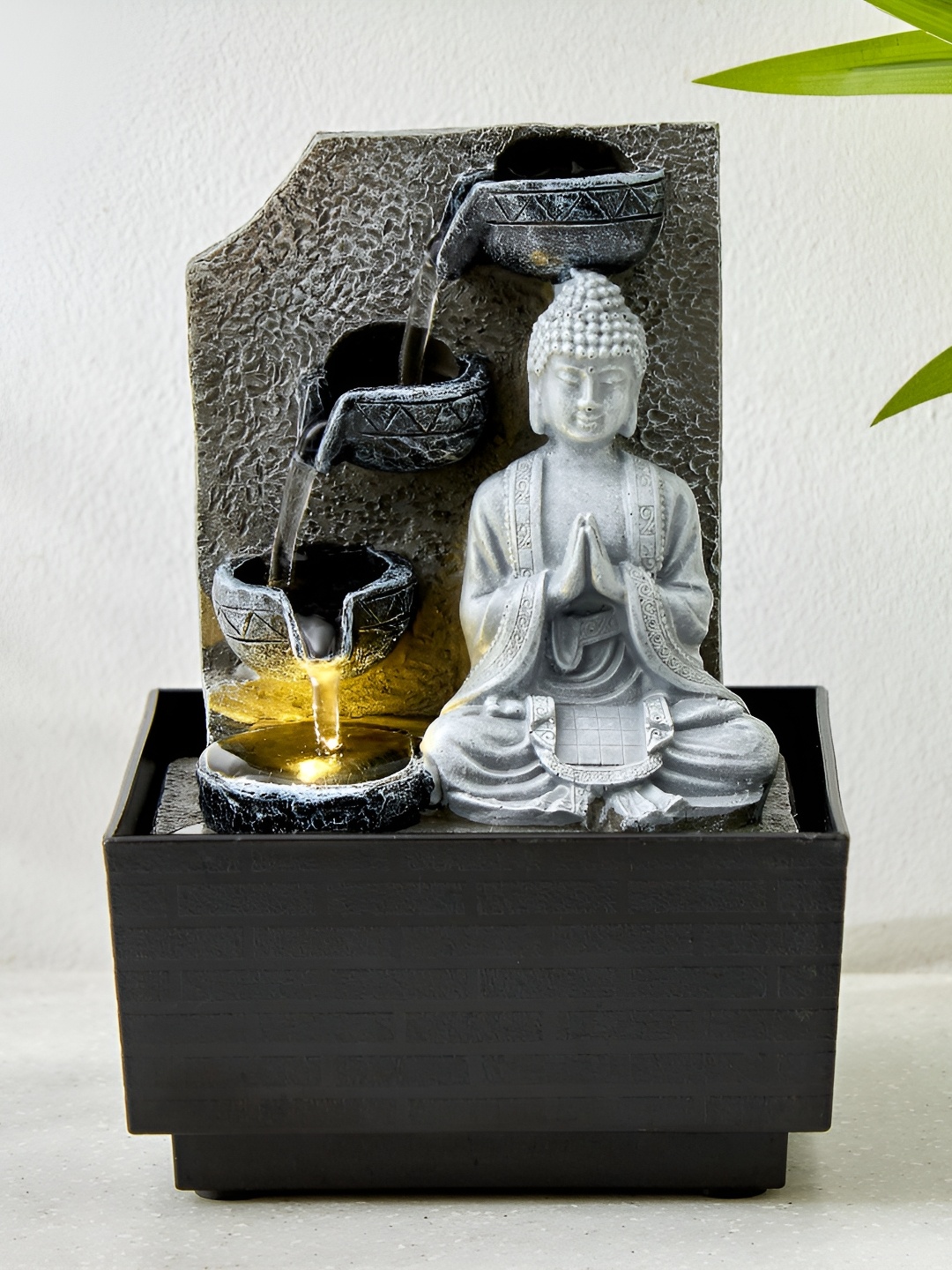 

Home Centre Grey & Black Textured Buddha Water Fountain