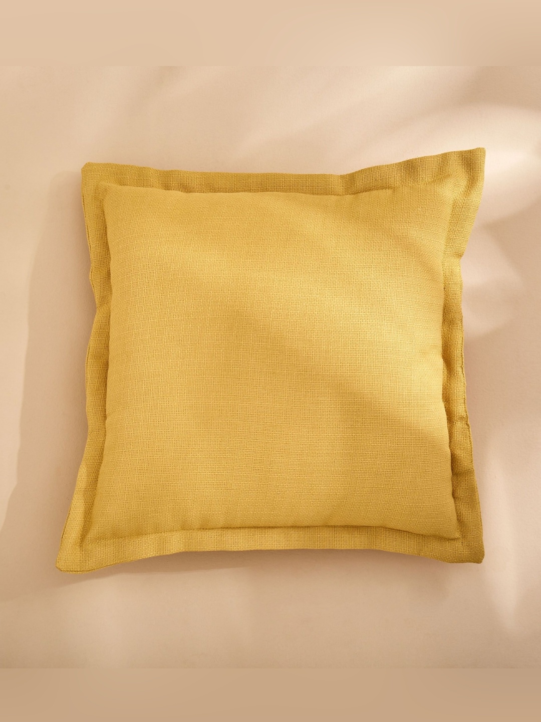 

Home Centre Yellow Textured Muse Filled Square Cushion