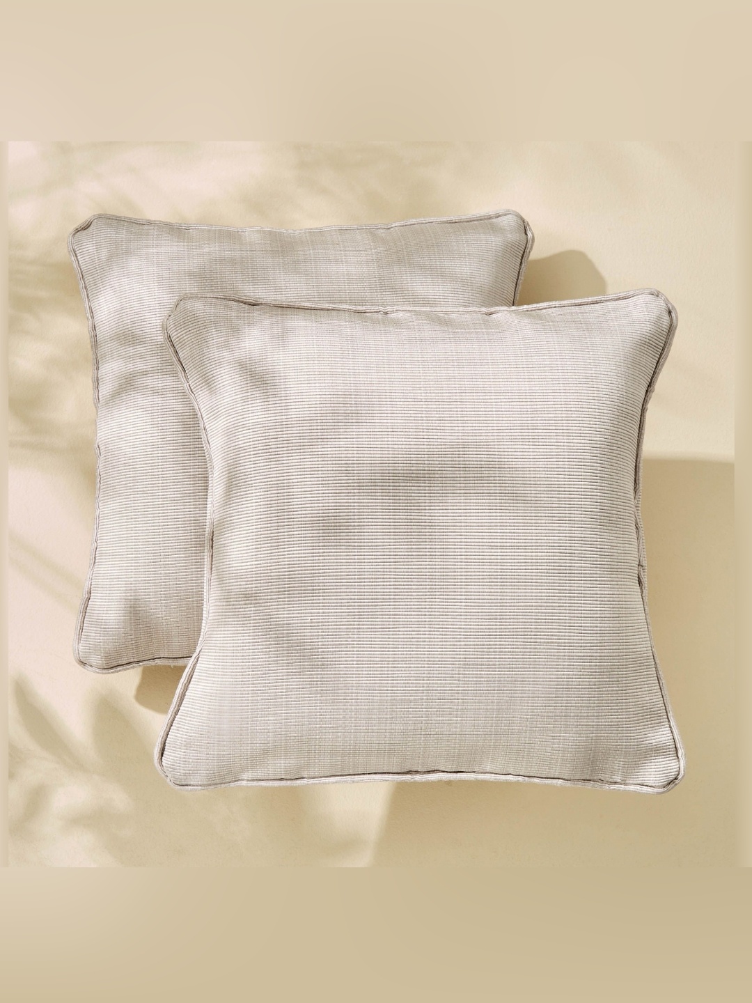 

Home Centre Corsica Off White 2 Pieces Striped Textured Square Cushion Covers