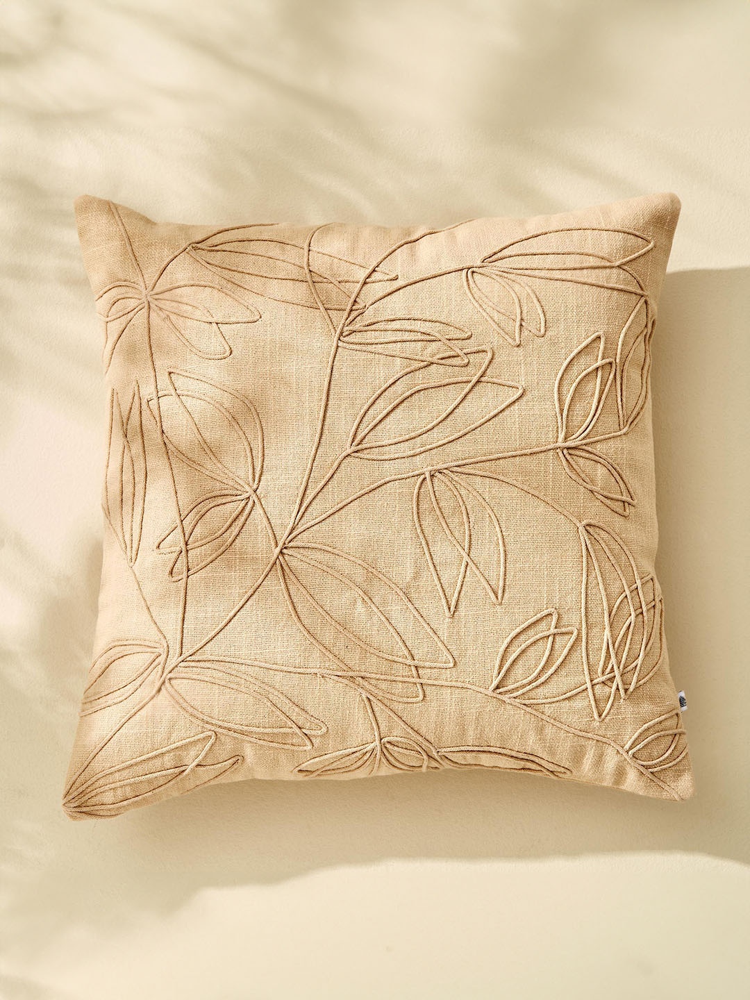 

Home Centre Poetry Beige Floral Embroidered Cotton Square Cushion Covers