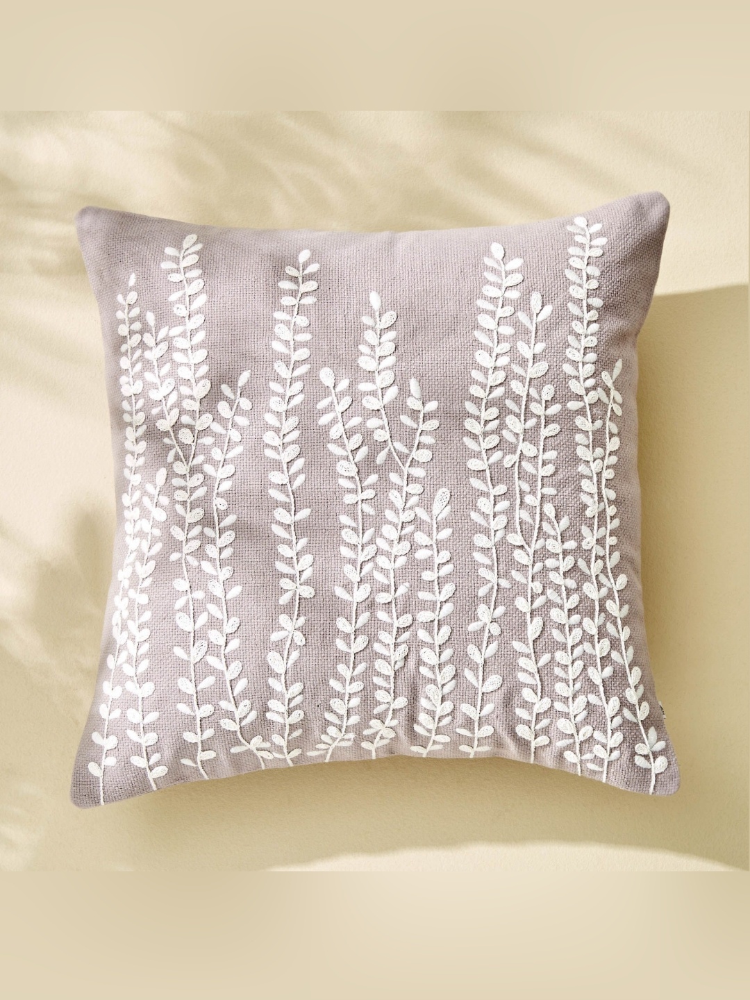 

Home Centre Poetry Purple & White Floral Embroidered Cotton Square Cushion Covers