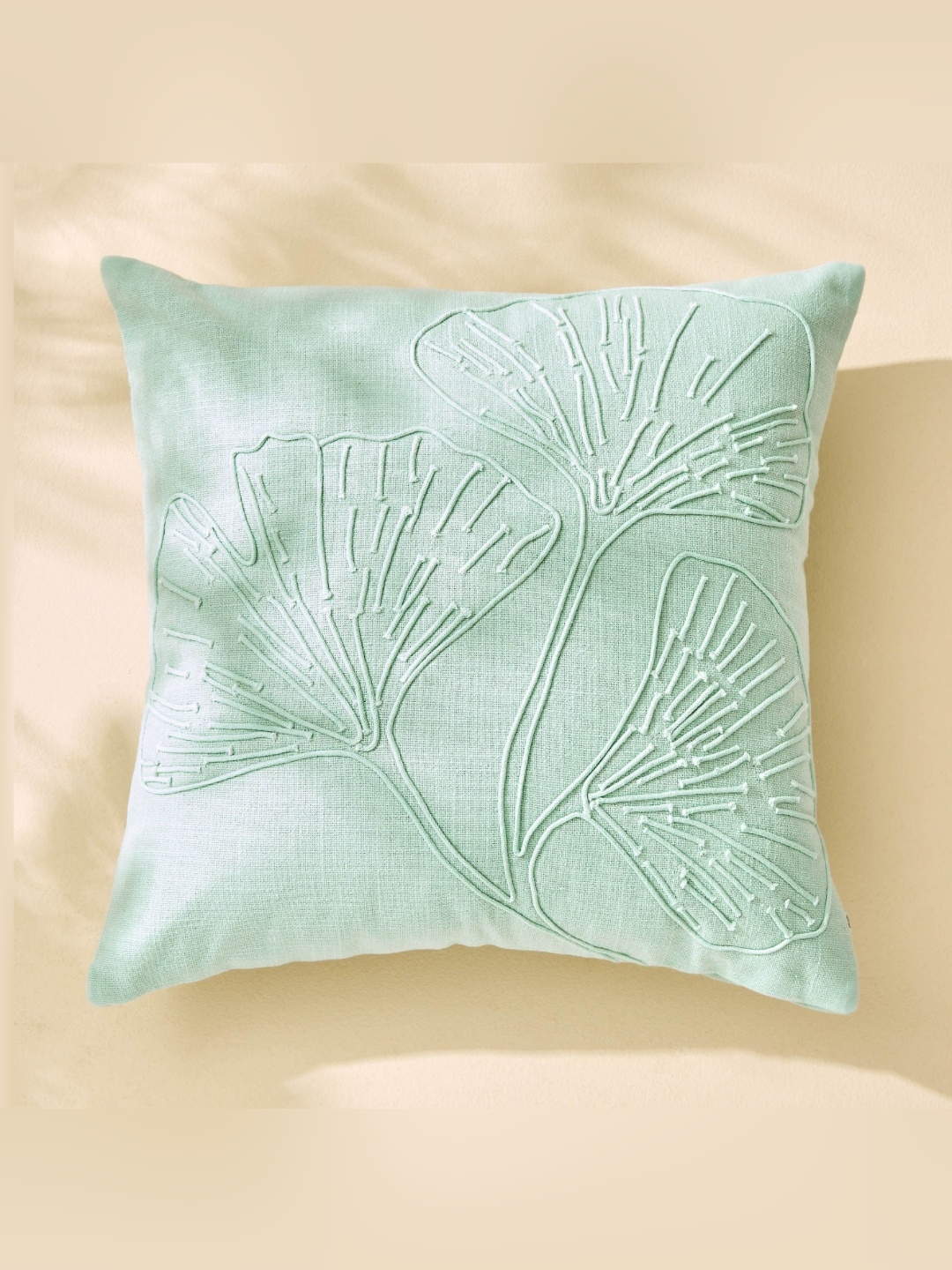 

Home Centre Poetry Green Embroidered Floral Cotton Square Cushion Covers