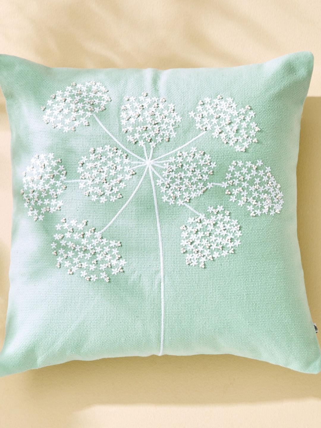 

Home Centre Poetry Green & White Floral Embroidered Cotton Square Cushion Covers