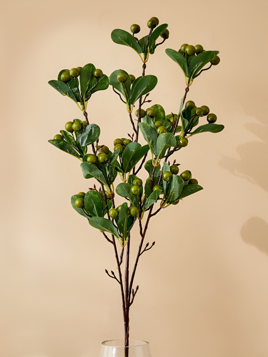 

Home Centre Fiesta Flurry Green Cherry Blossom Artificial Flower With Leaves Stick