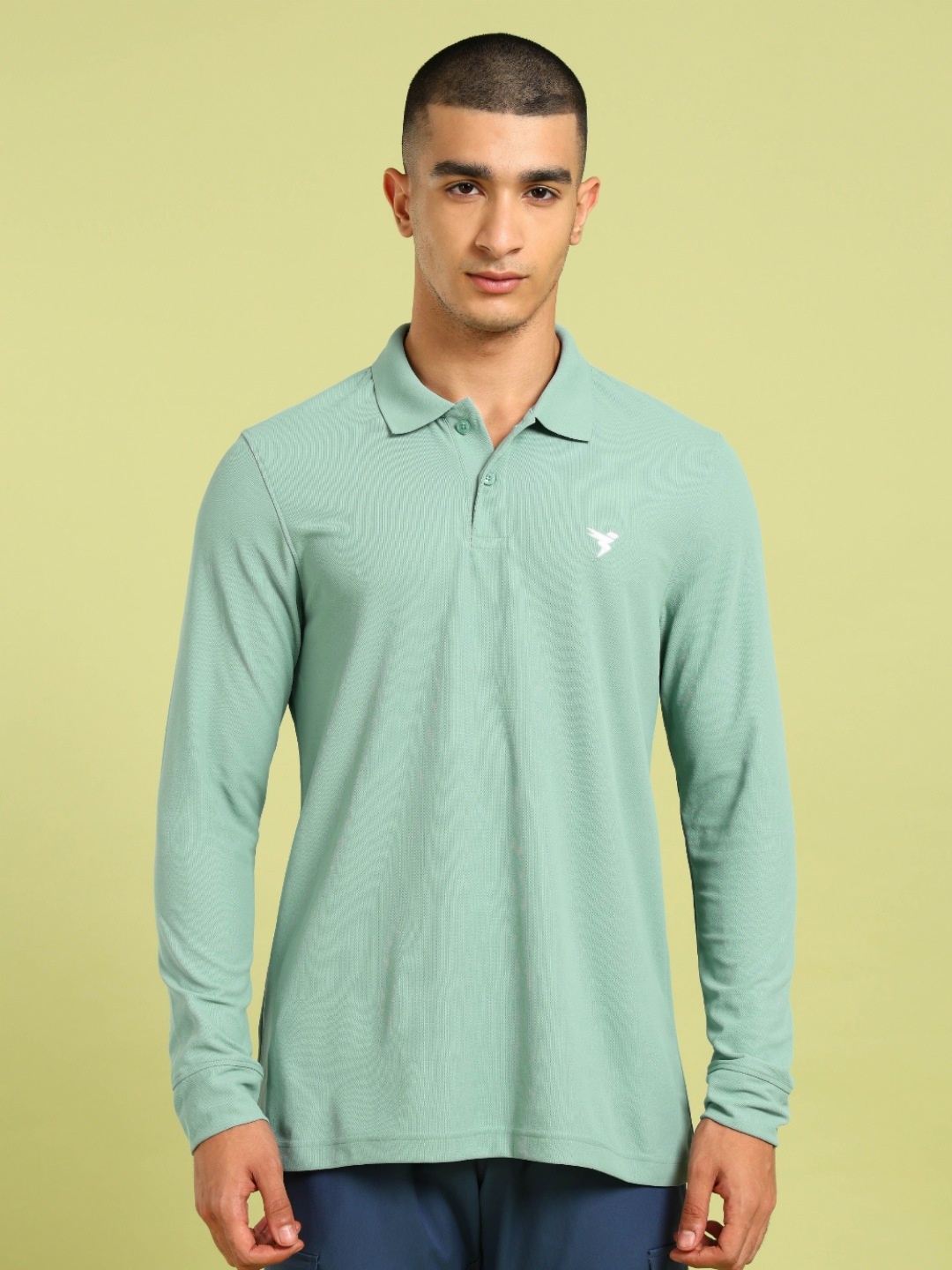 

Technosport Solid Slim Fit Polo Sports T-shirt with MATPIQ, Green