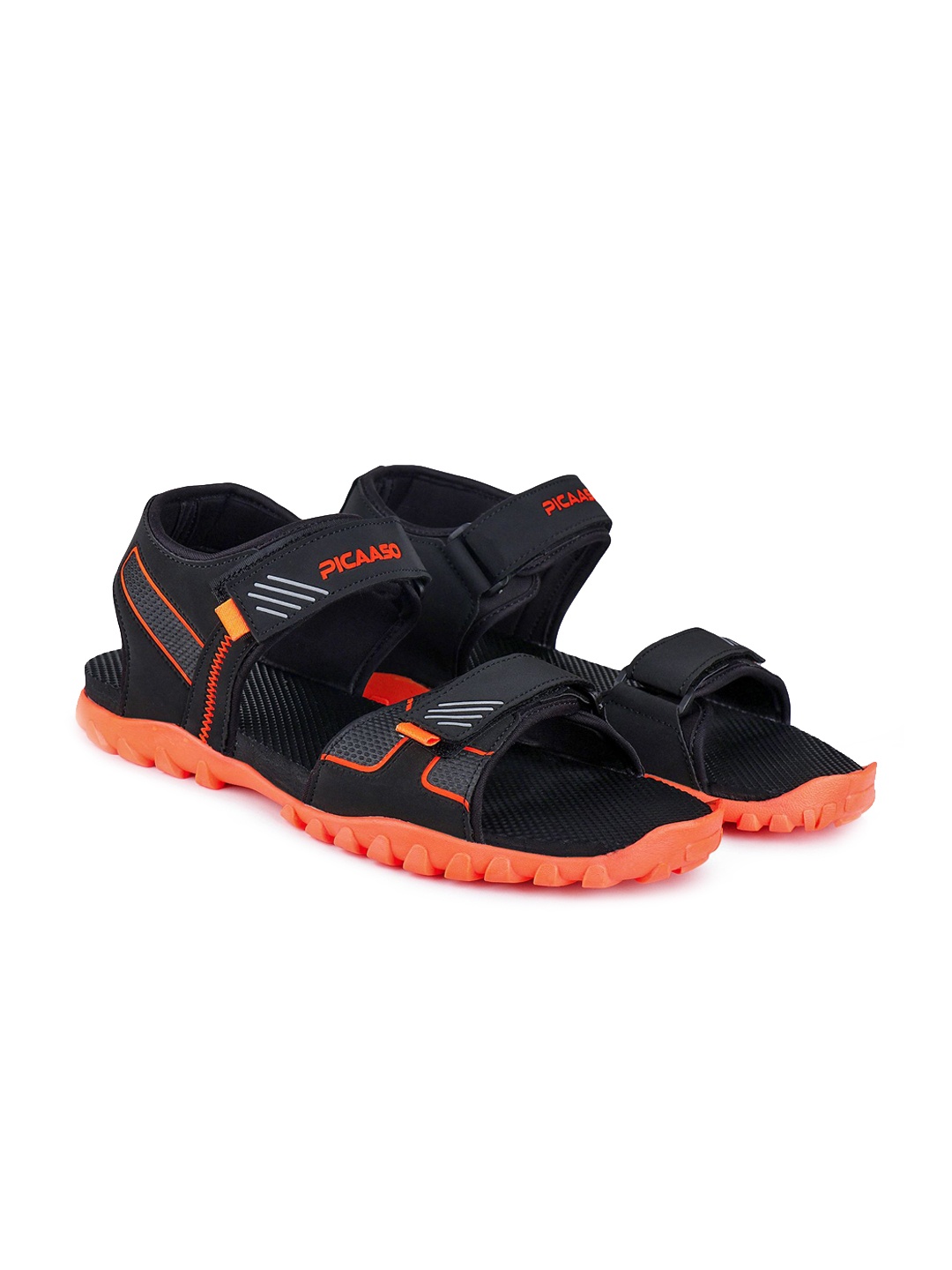 

Airson Men Textured Sports Sandals, Black