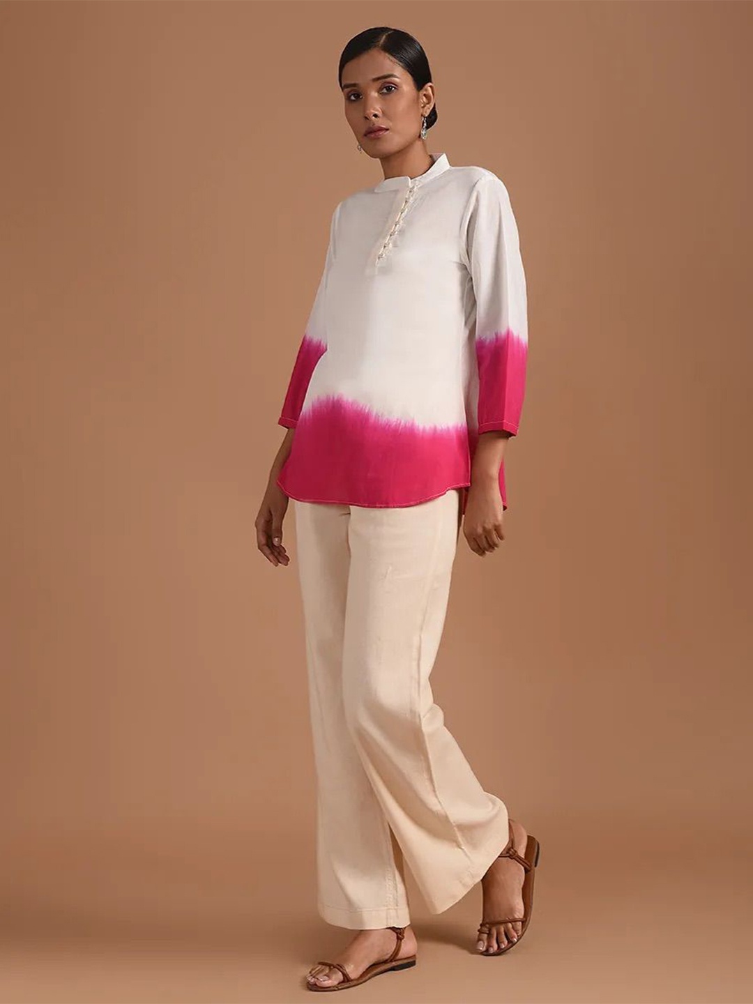 

SMRITI GUPTA Ombre Cotton Top, Off white