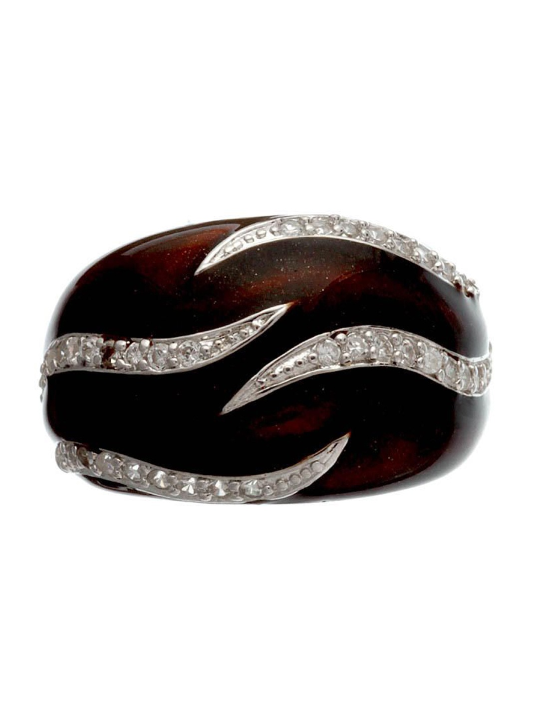 

Exotic India Cubic Zirconia Inlay Sterling Silver Ring