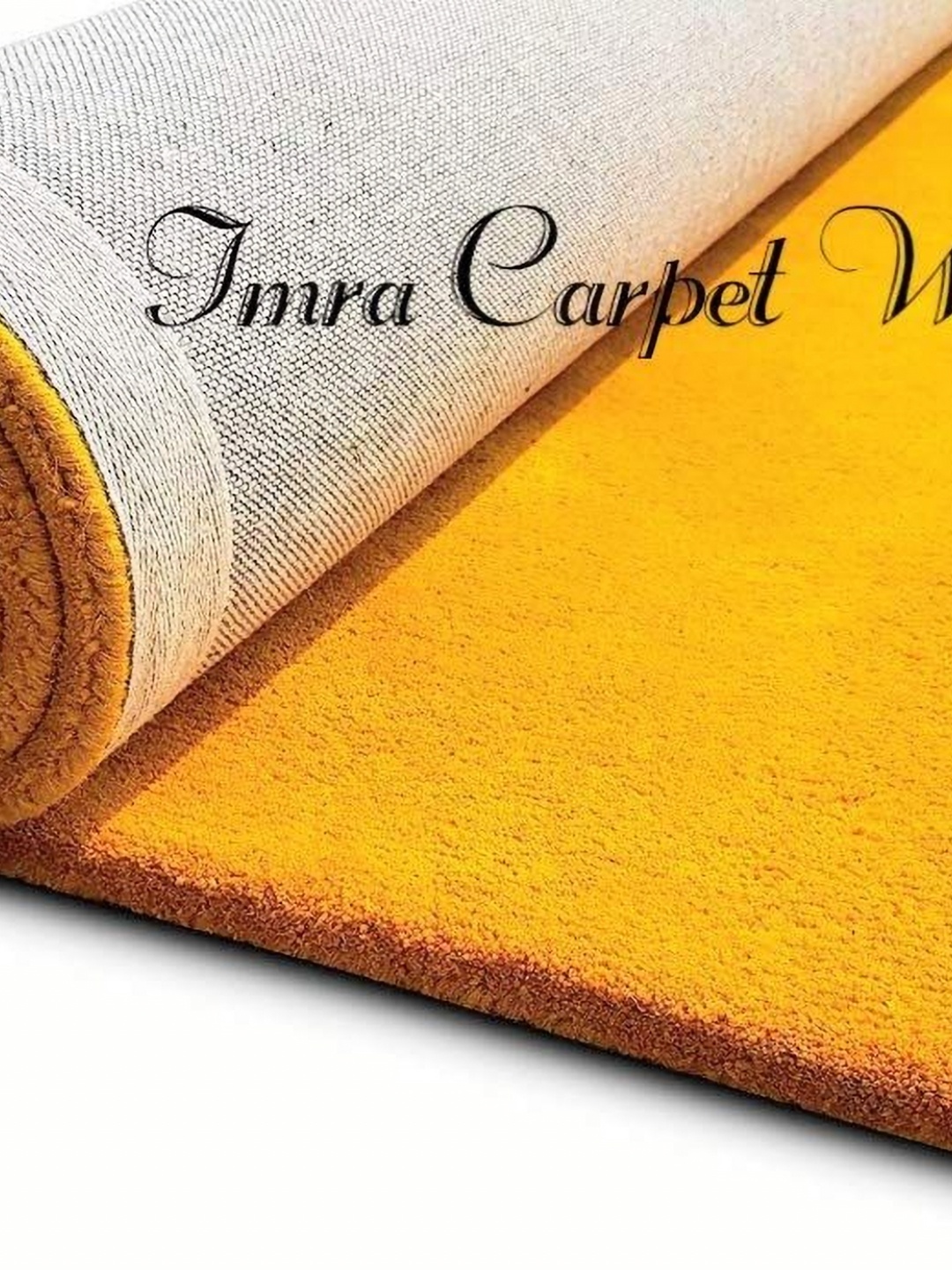 

IMRA CARPET Yellow Shaggy Rectangular Carpet, Gold