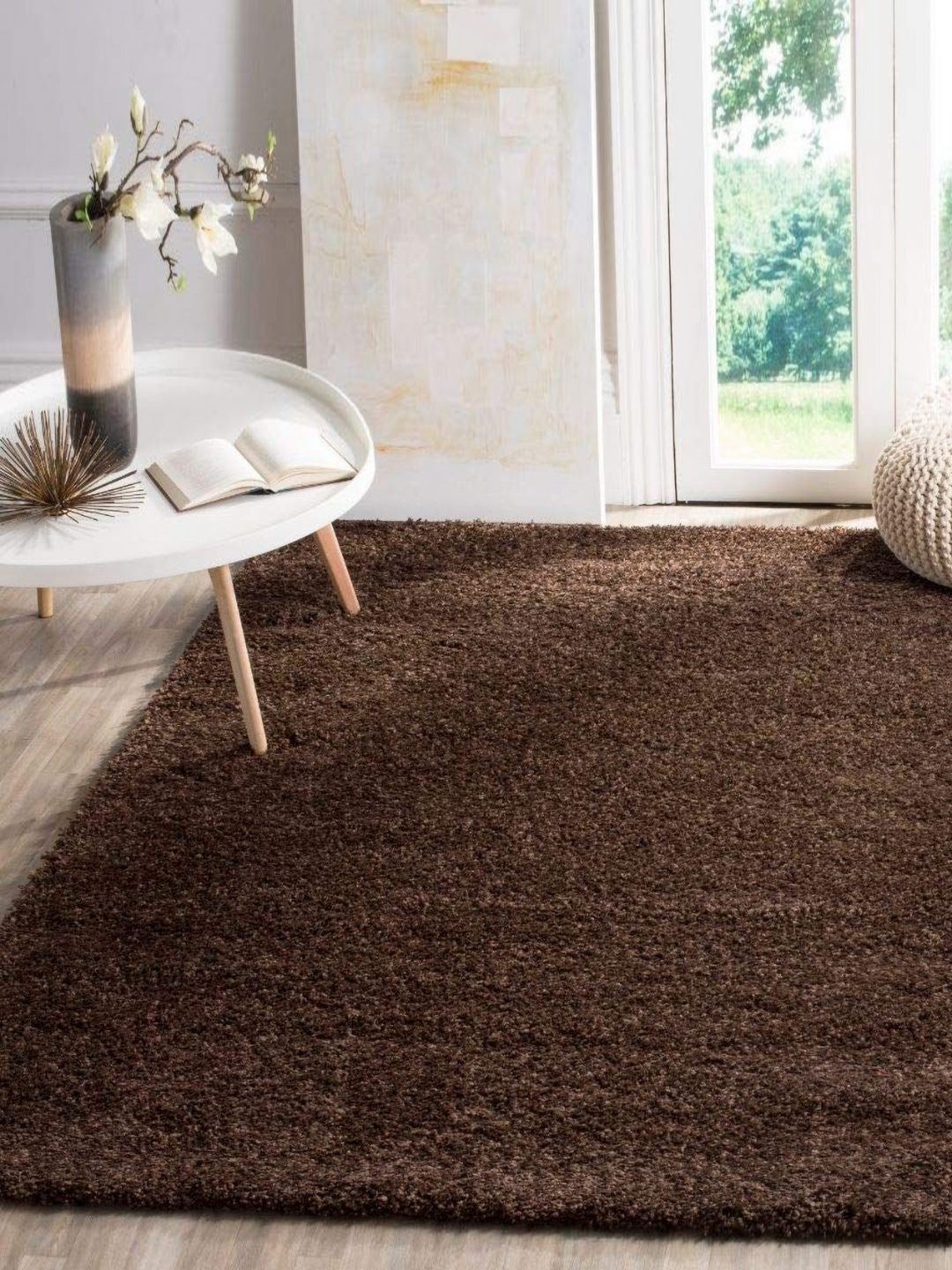 

IMRA CARPET Brown Hand Tufted Woollen Shaggy Carpet