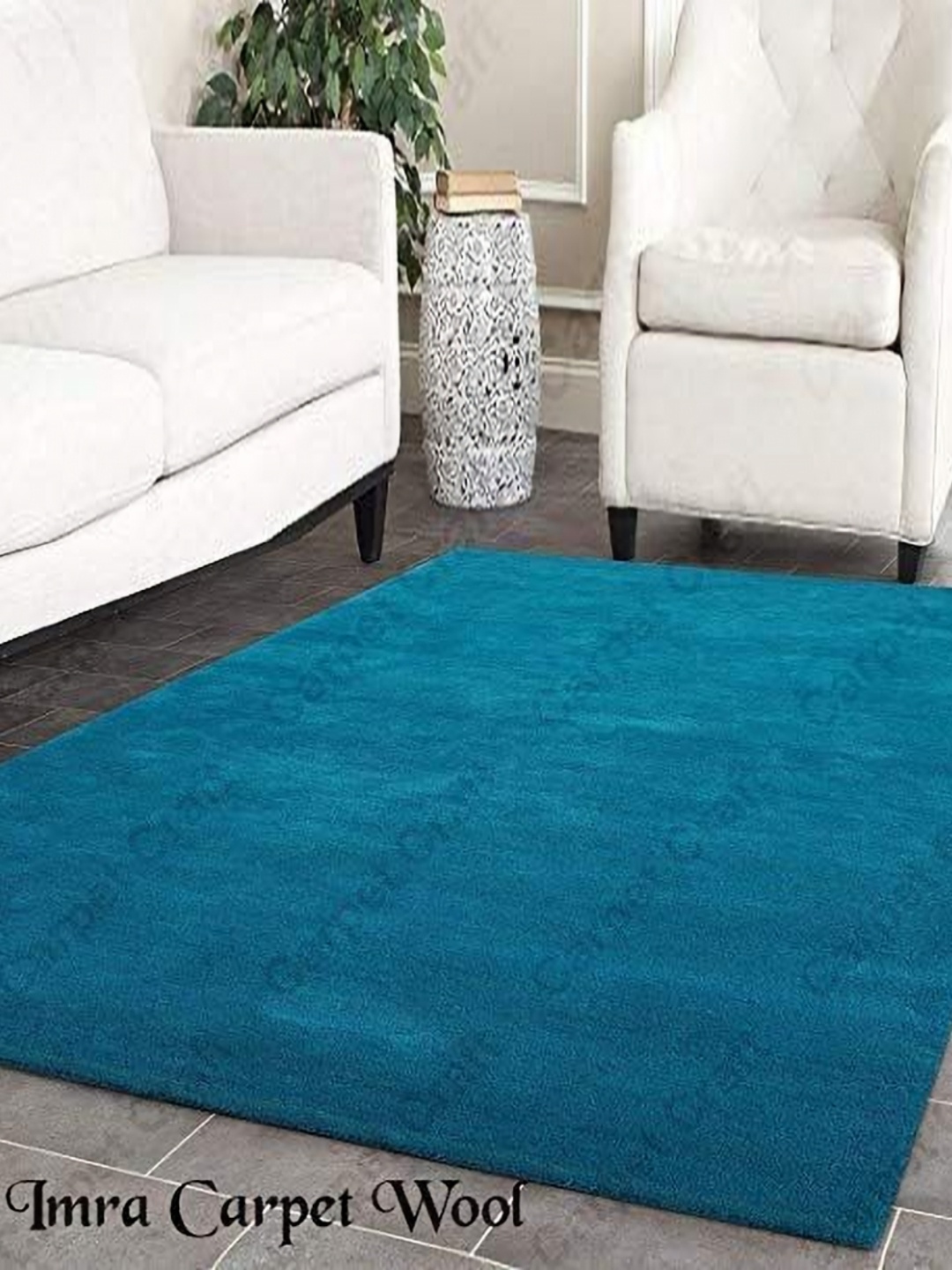 

IMRA CARPET Turquoise Blue Rectangular Shaggy Carpet