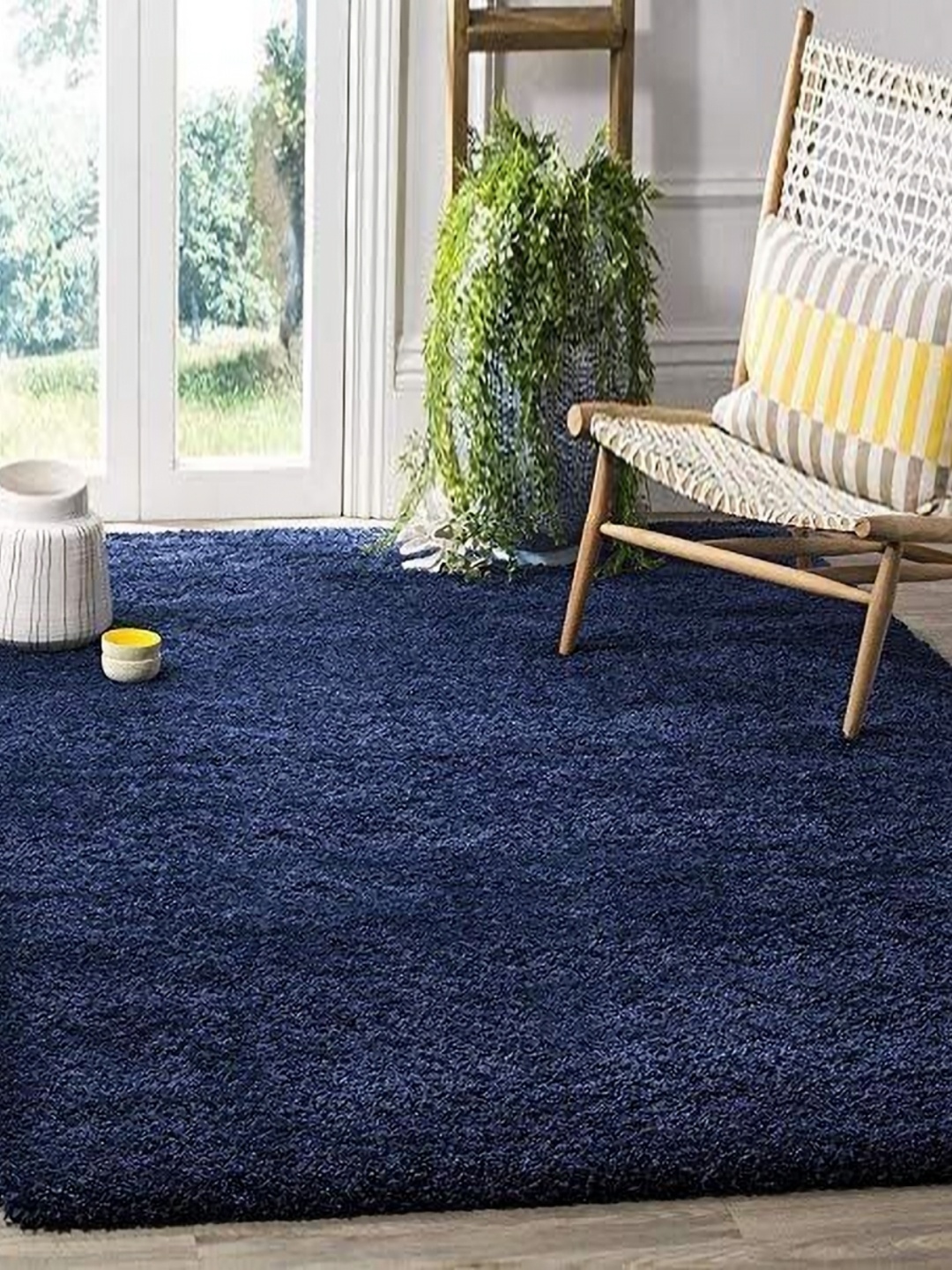 

IMRA CARPET Blue Hand Tufted Shaggy Rectangle Carpet