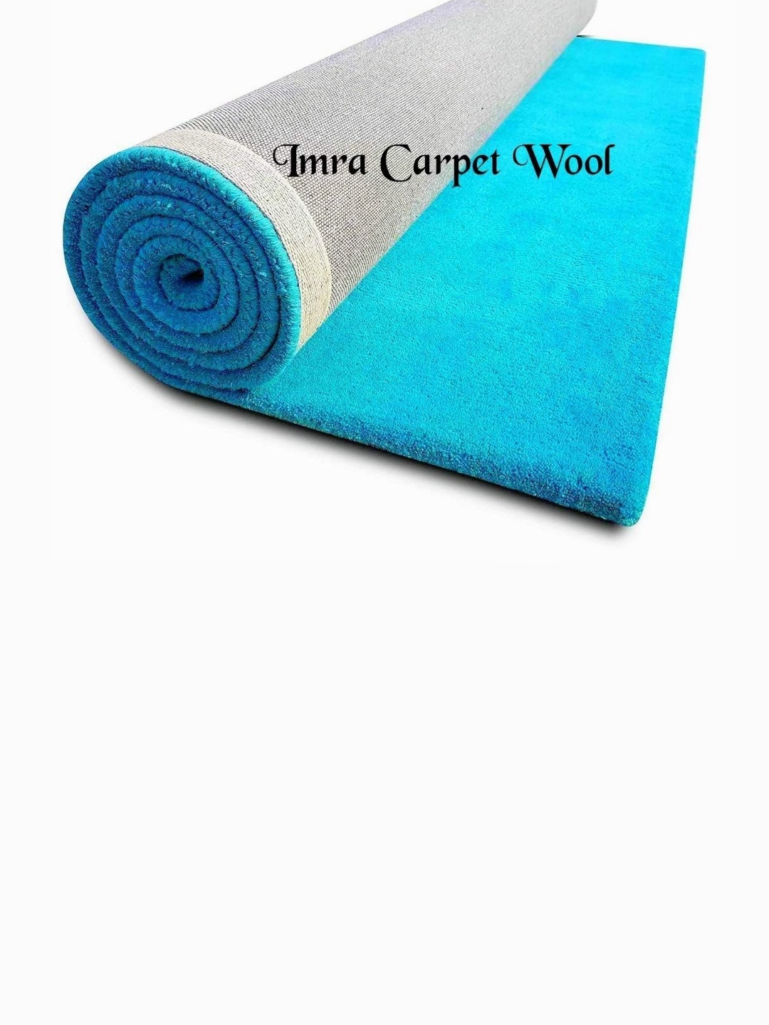 

IMRA CARPET Turquoise Blue & Grey Shaggy Woollen Carpet