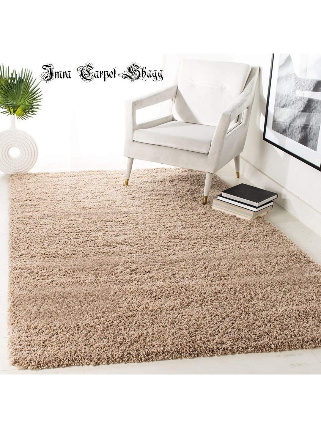 

IMRA CARPET Beige Shaggy Carpet