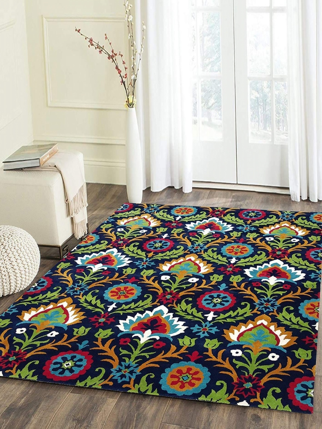 

IMRA CARPET Blue & Green Ethnic Motifs Rectangular Carpet
