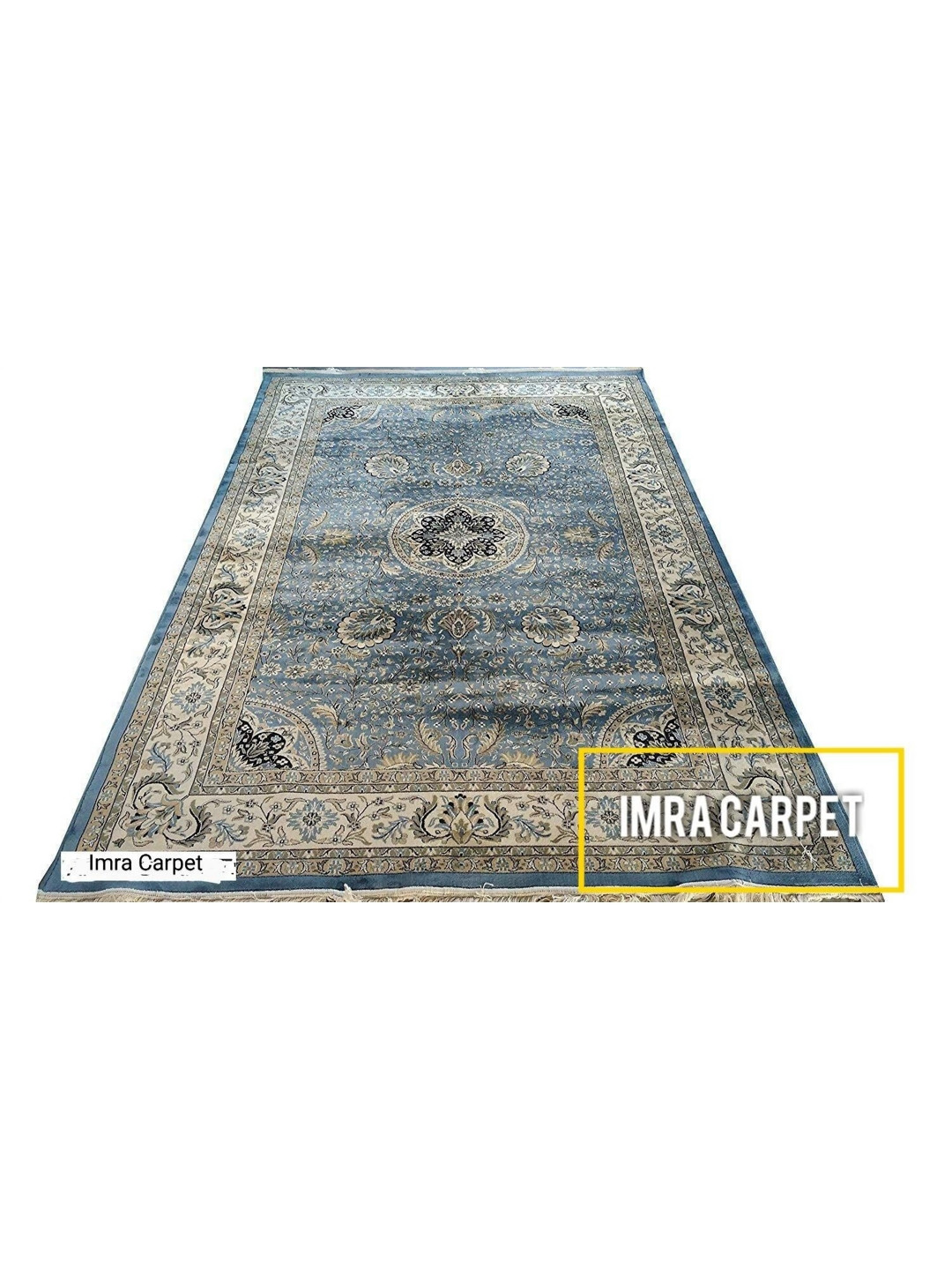 

IMRA CARPET Coffee Brown & Grey Floral Printed Shaggy Carpet