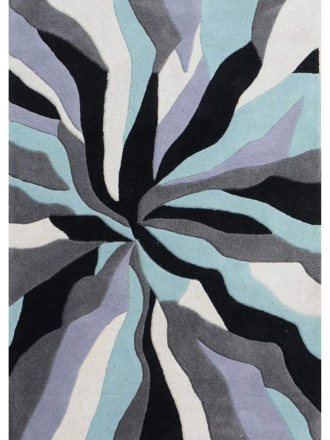 

IMRA CARPET Blue & Black Abstract Rectangular Shaggy Carpet