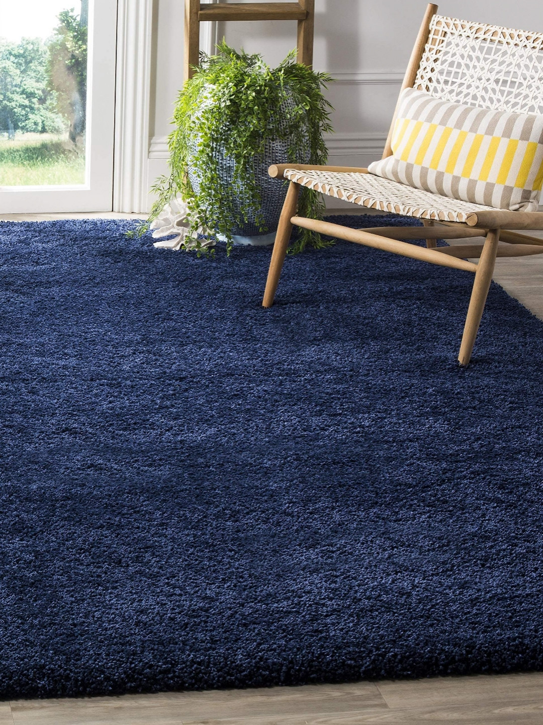

IMRA CARPET Blue Shaggy Rectangular Carpet