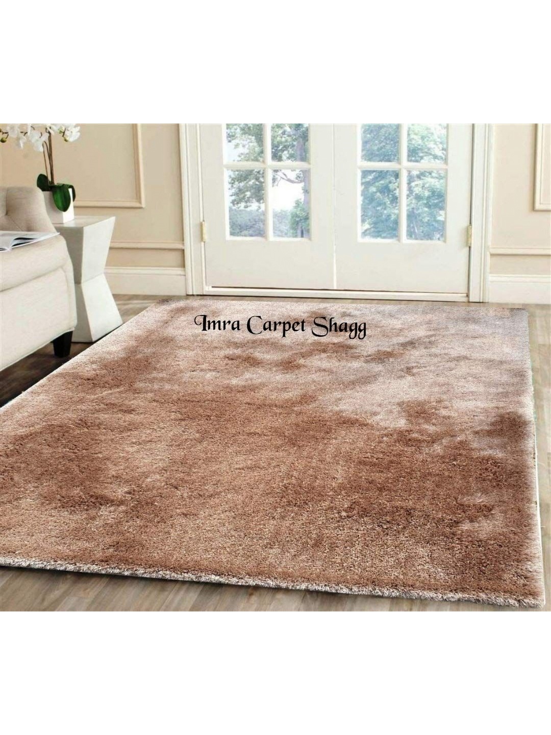 

IMRA CARPET Coffee Brown Rectangle Shaggy Carpet