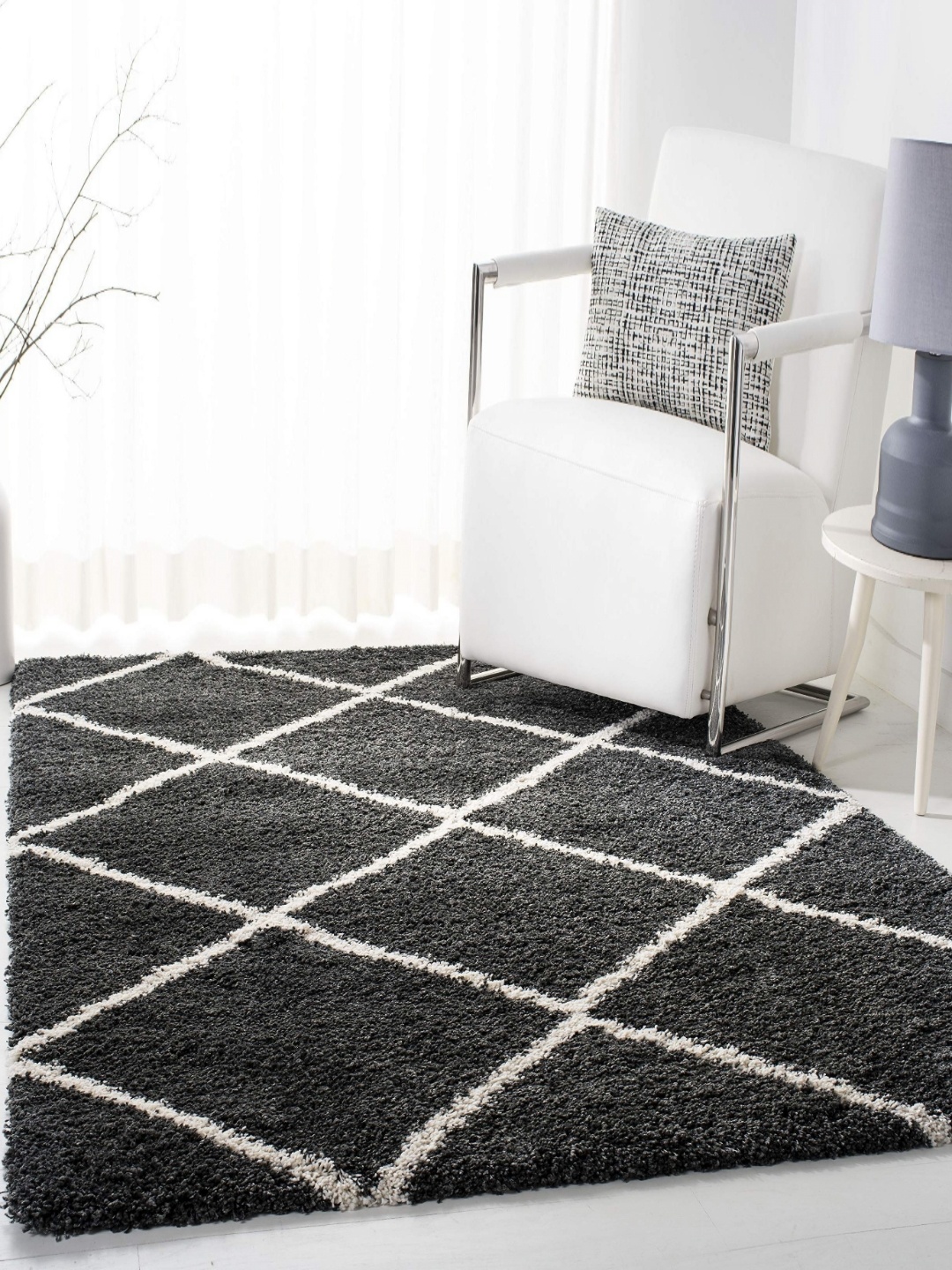 

IMRA CARPET Grey Geometric Hand-Tufted Carpet