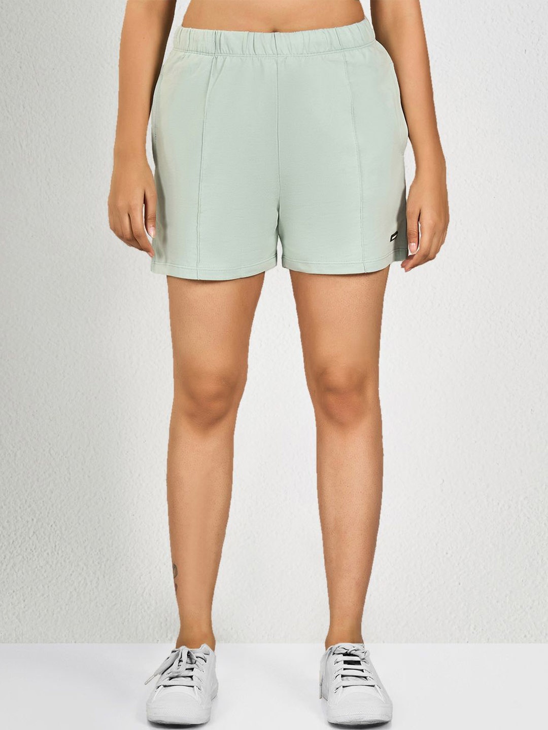 

MAYSIXTY Women Regular Fit Mid-Rise Running Shorts, Green