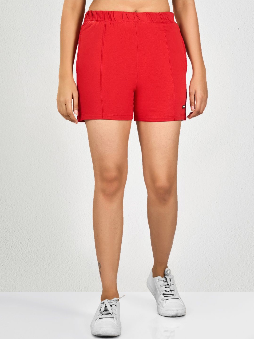 

MAYSIXTY Women Cotton Running Shorts, Red