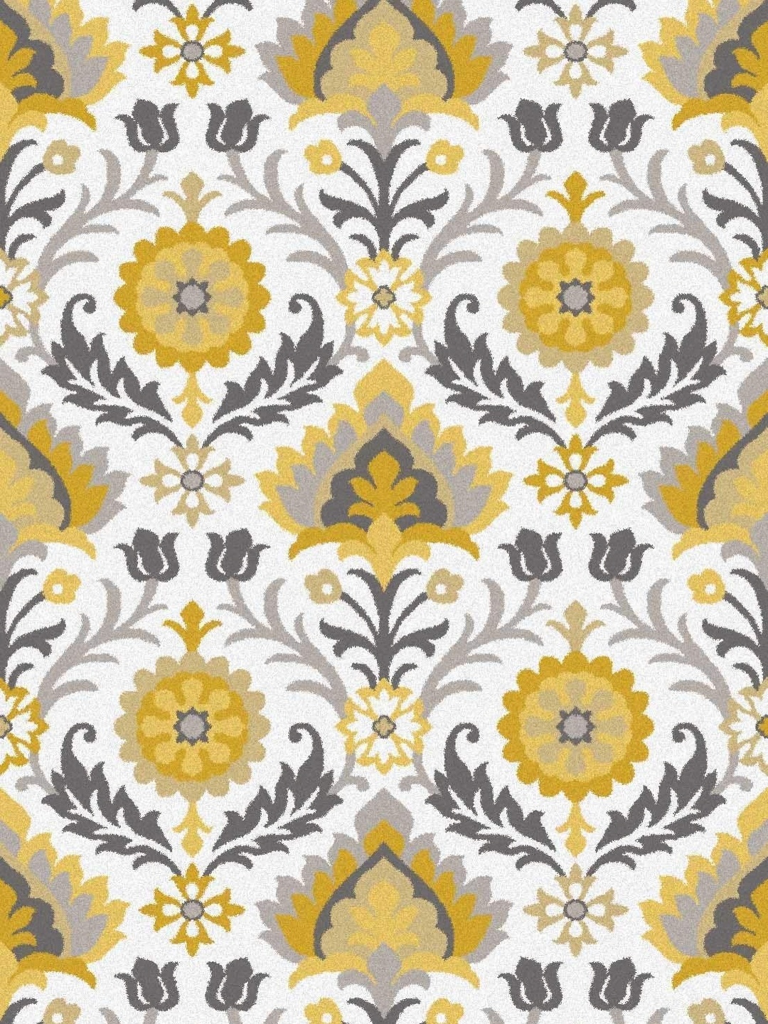 

IMRA CARPET White & Yellow Floral Rectangular Carpet