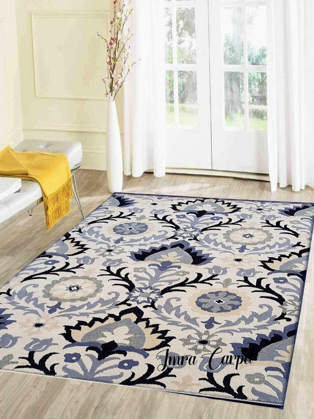

IMRA CARPET Beige Ethnic Motifs Hand-Tufted Woollen Carpet