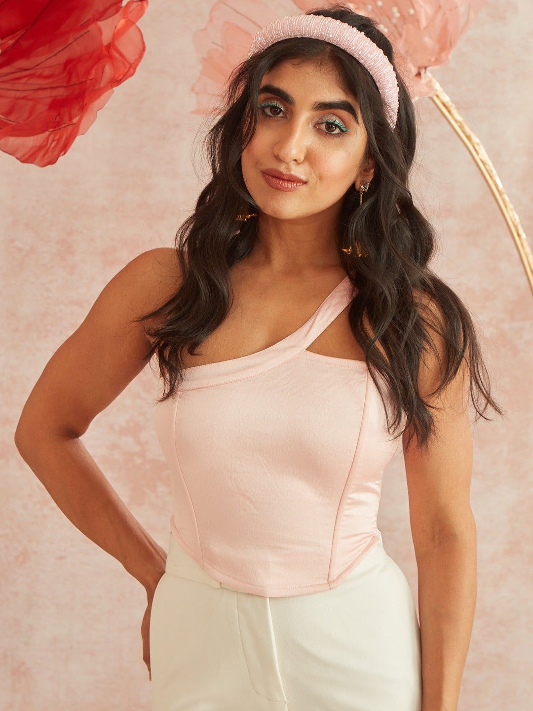

Lea Clothing Co. Backless Corset Crop Top, Pink