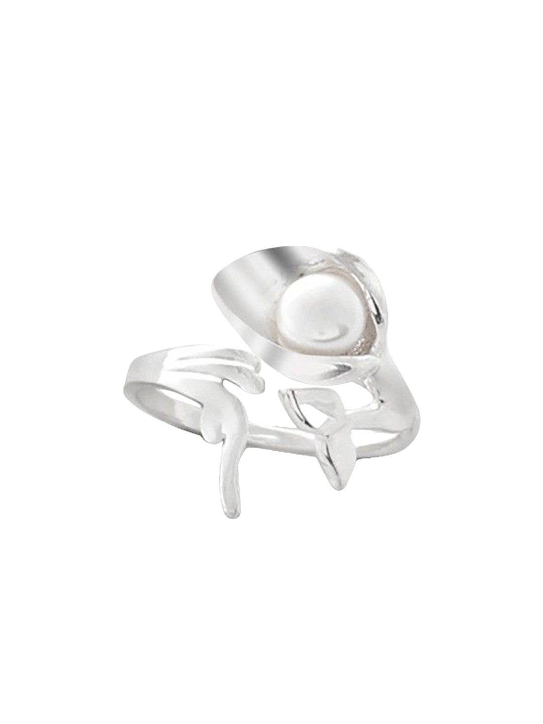 

Exotic India Pearl Stone Sterling Silver Attractive Ring